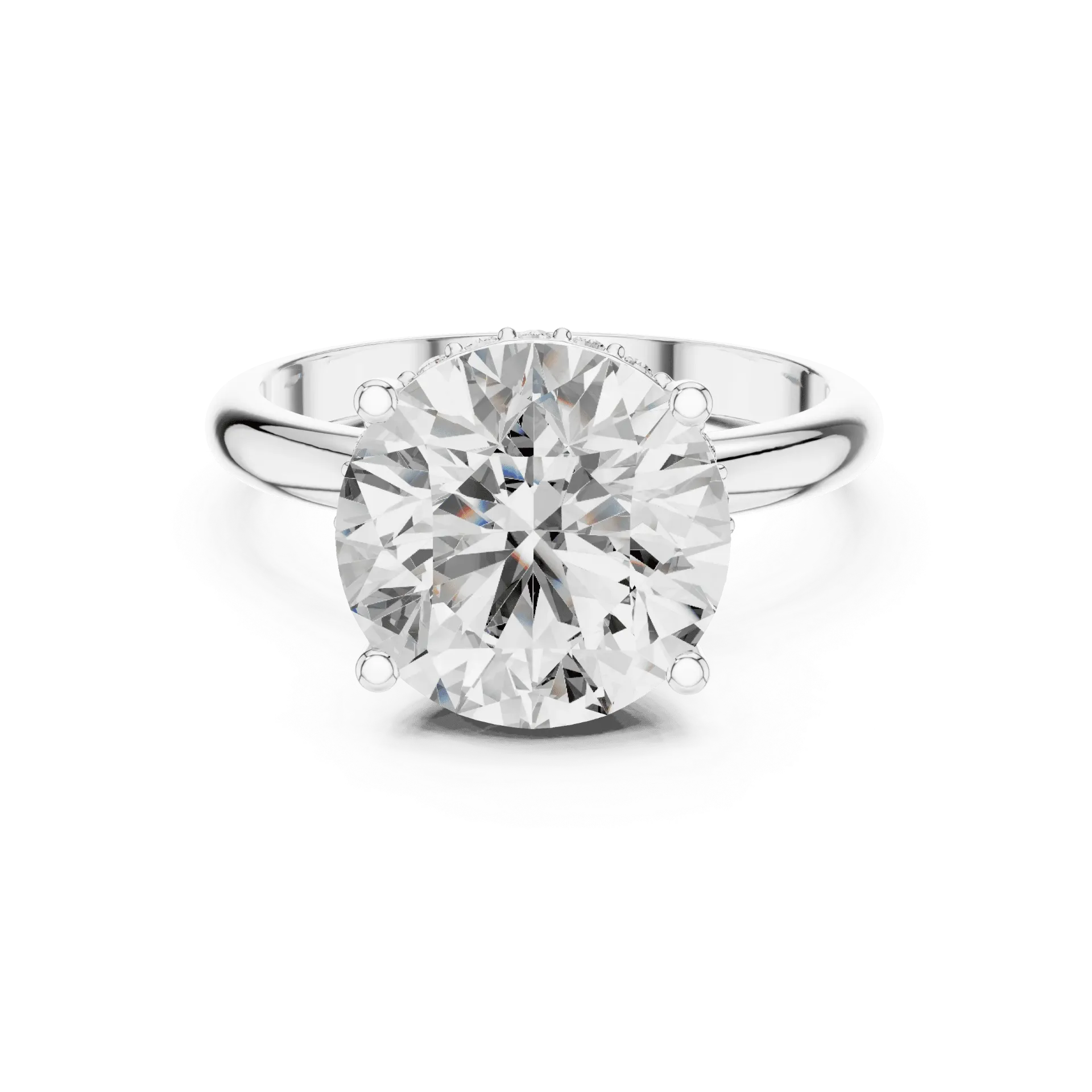 1.50ct Hidden Collar Round Solitaire Ring