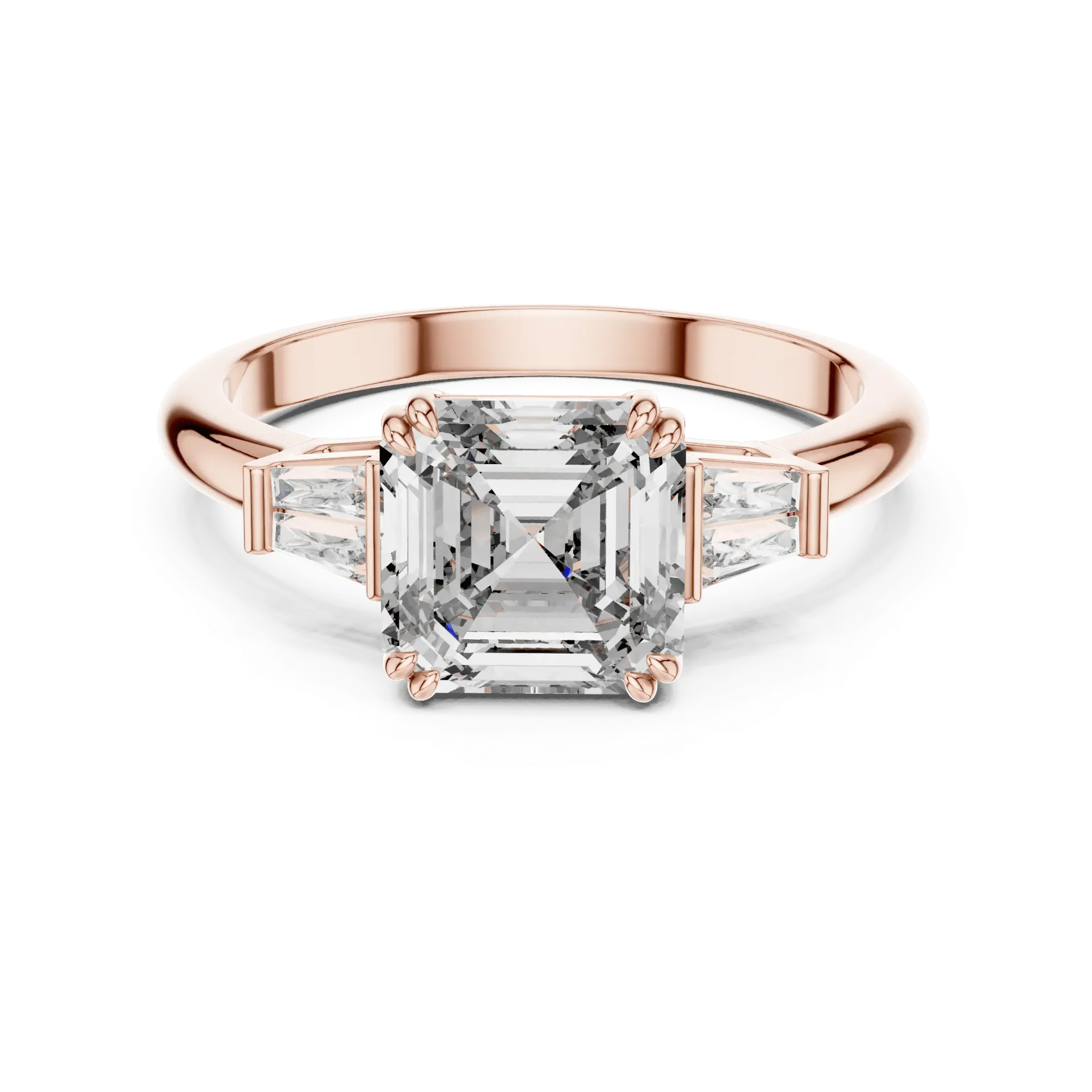 Asscher & Tapered Baguette Trilogy Ring