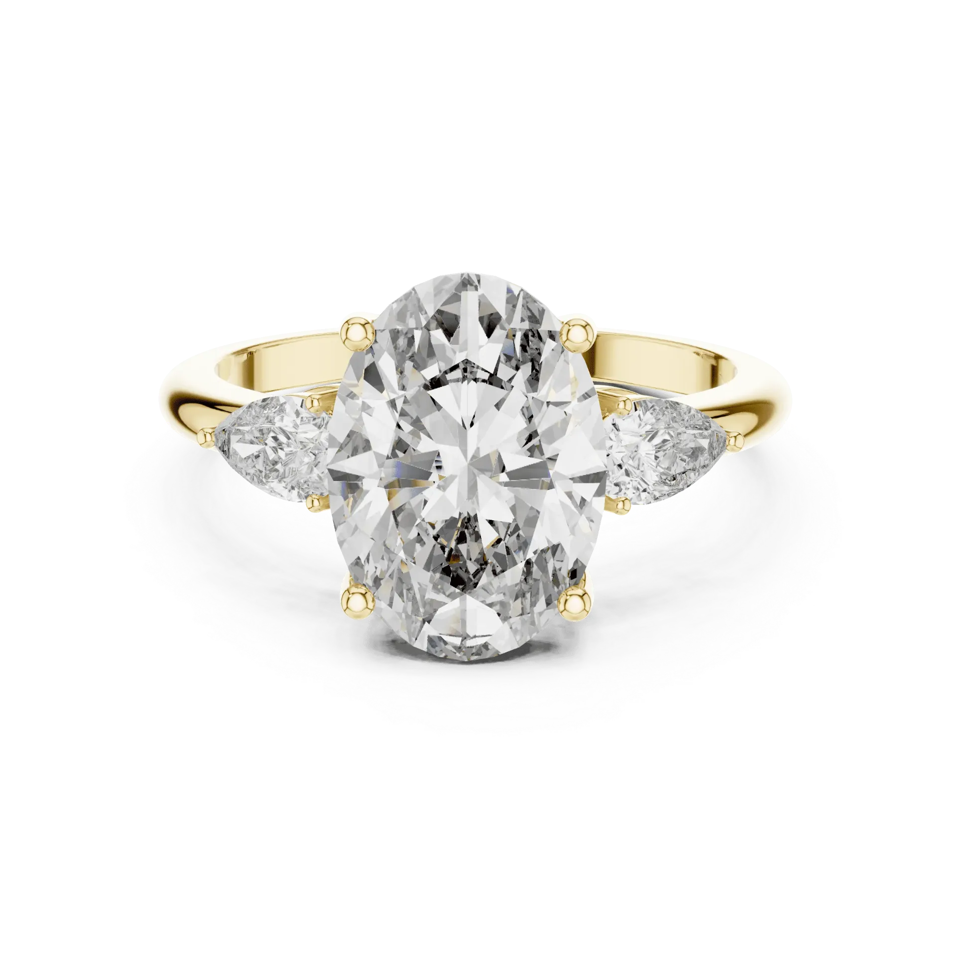 2.75ct Brilliant Oval Trilogy Ring (Yellow)