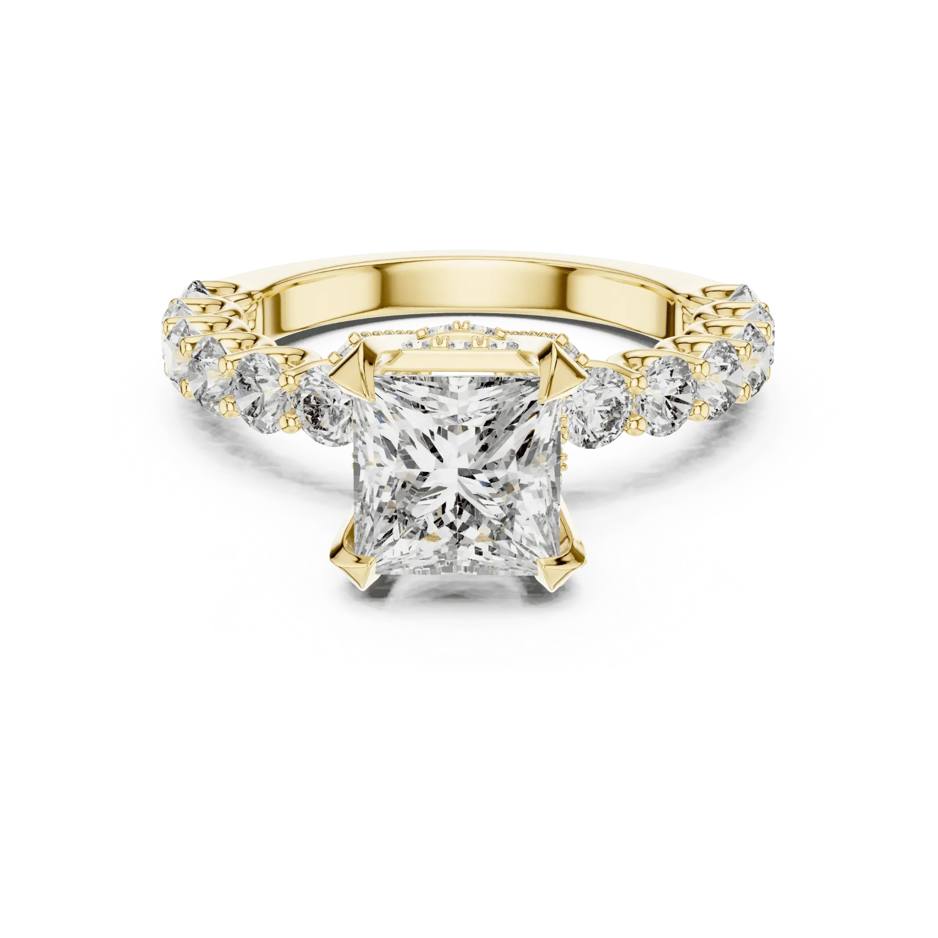 1.50ct Regal Pavé Princess Ring-BYR2057 (Yellow)