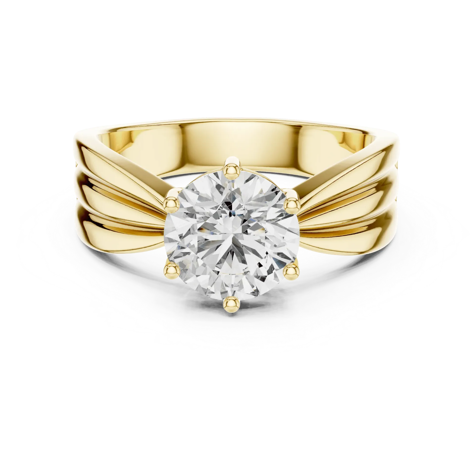 1.25ct Fluted Solitaire Ring (Yellow)