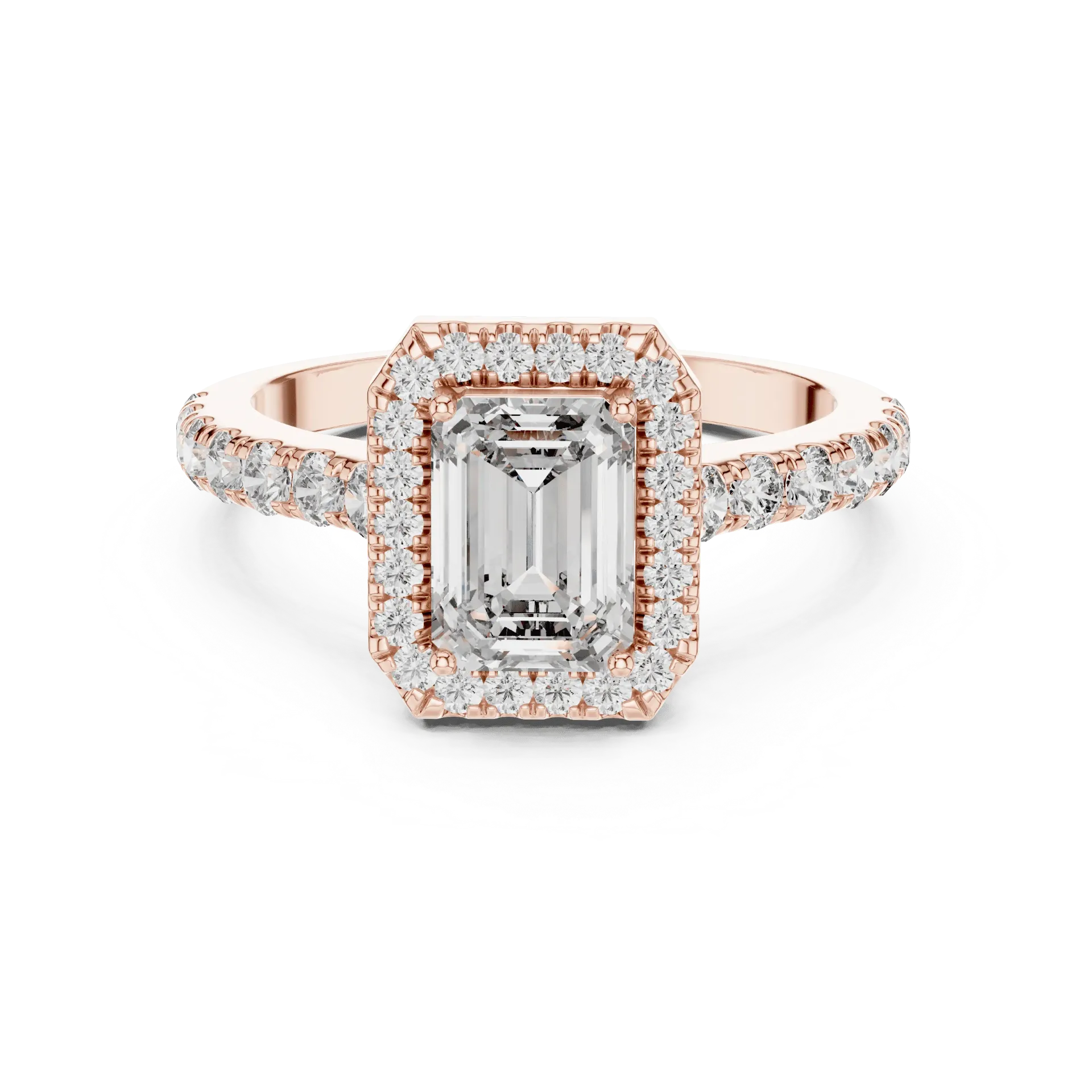 1.25ct Classic Emerald Halo Ring