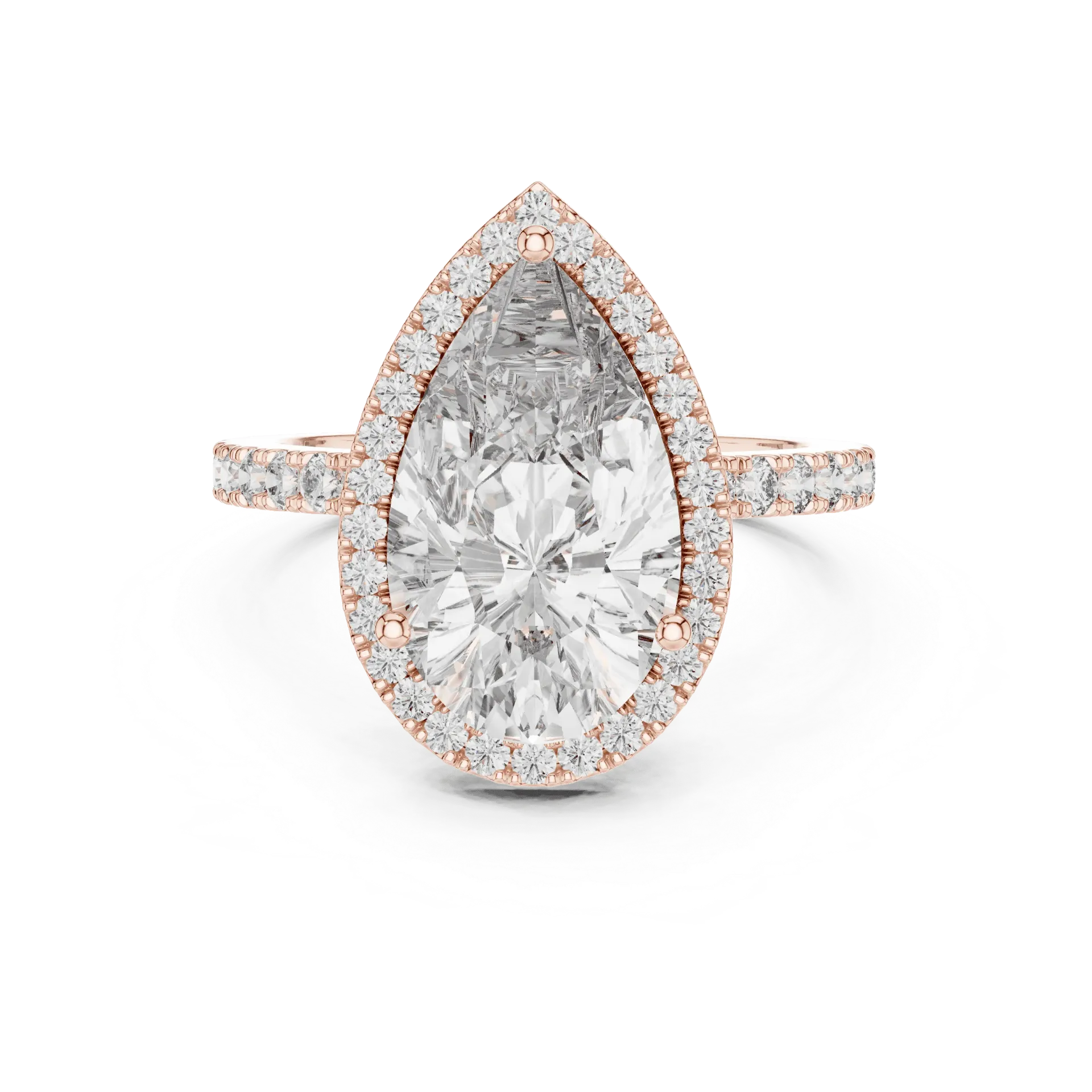 1.00ct Pear Halo Pavé Ring-BYR2071