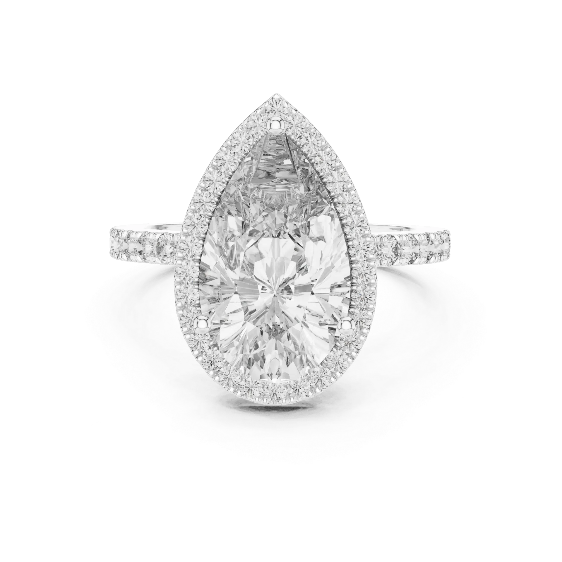 1.00ct Pear Halo Pavé Ring-BYR2071