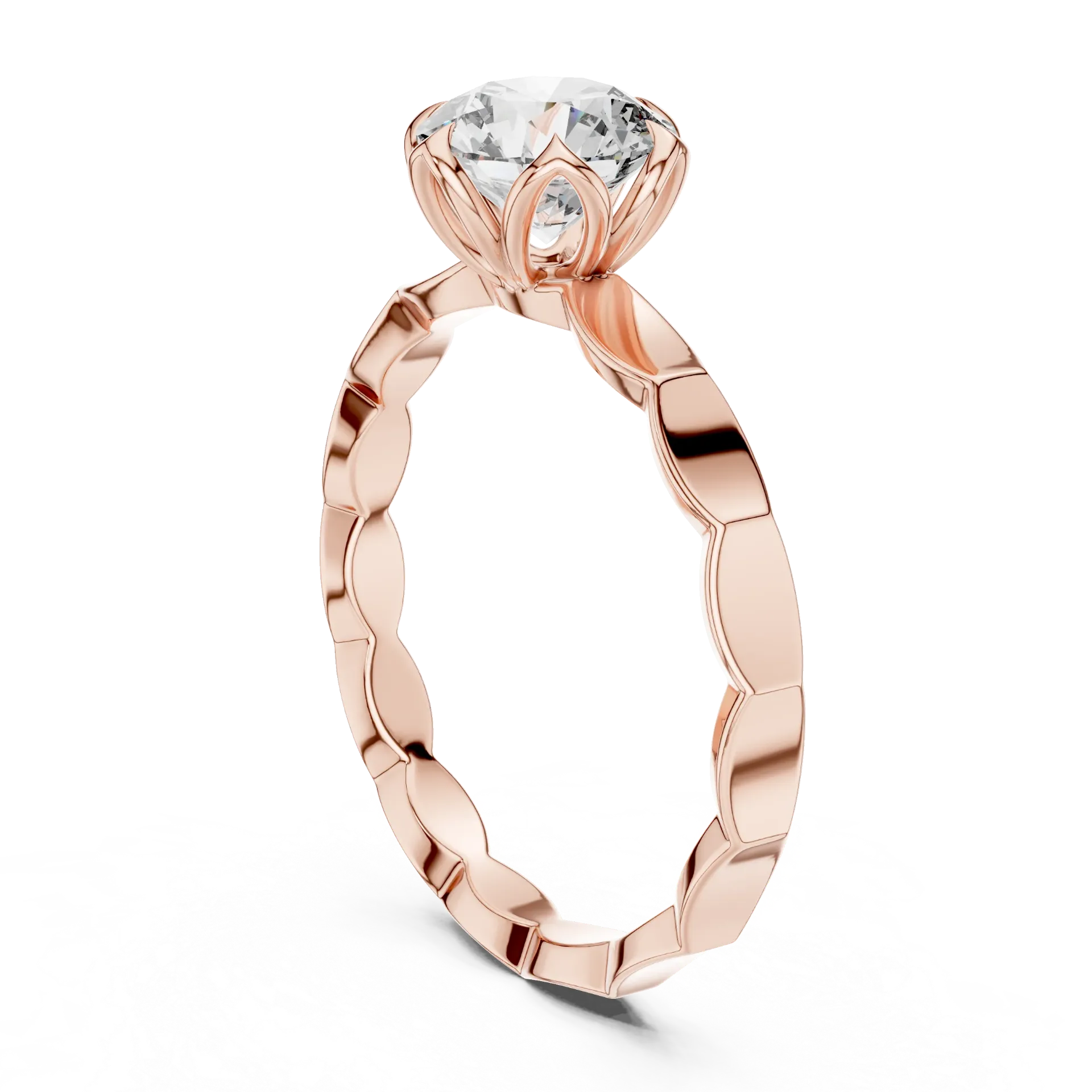 1.ct Botanical Scalloped Round Solitaire-BYR2018