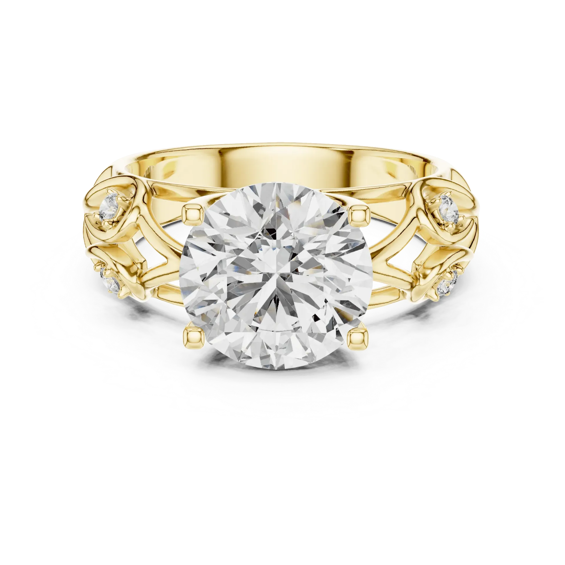 4.25ct Romantic Floral Filigree Ring (Yellow)