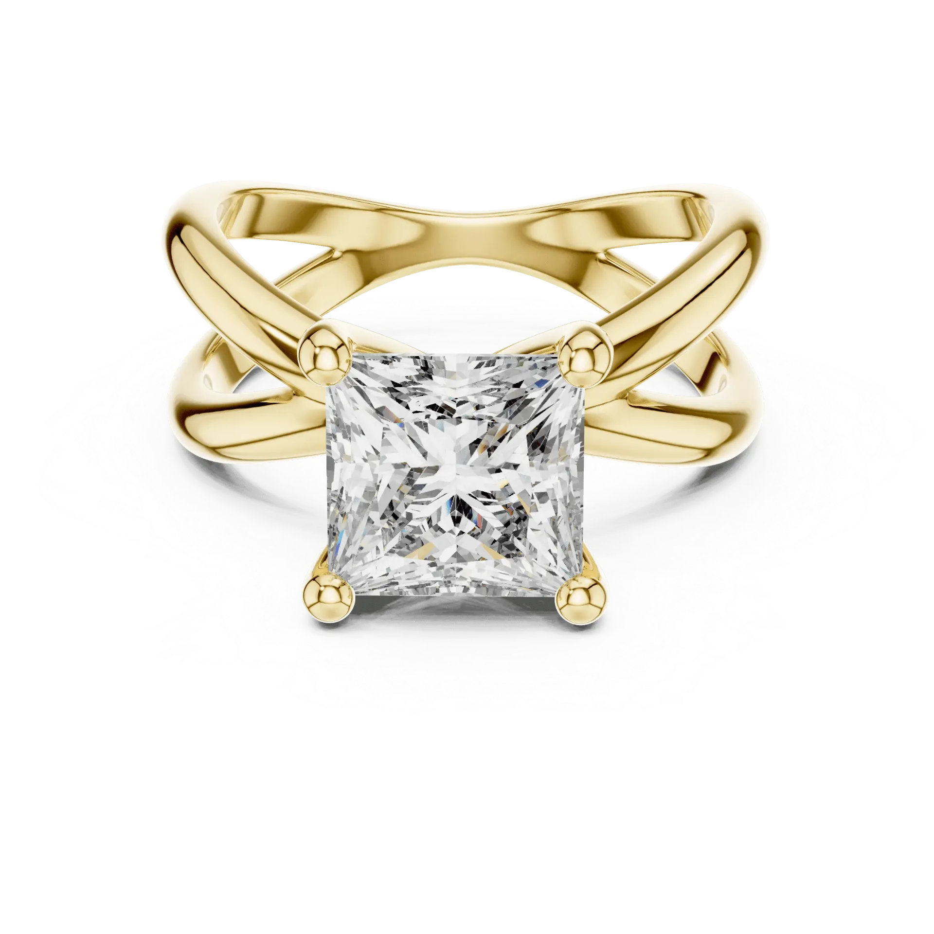 3ct Glamorous Solitaire Princess  Ring (Yellow)