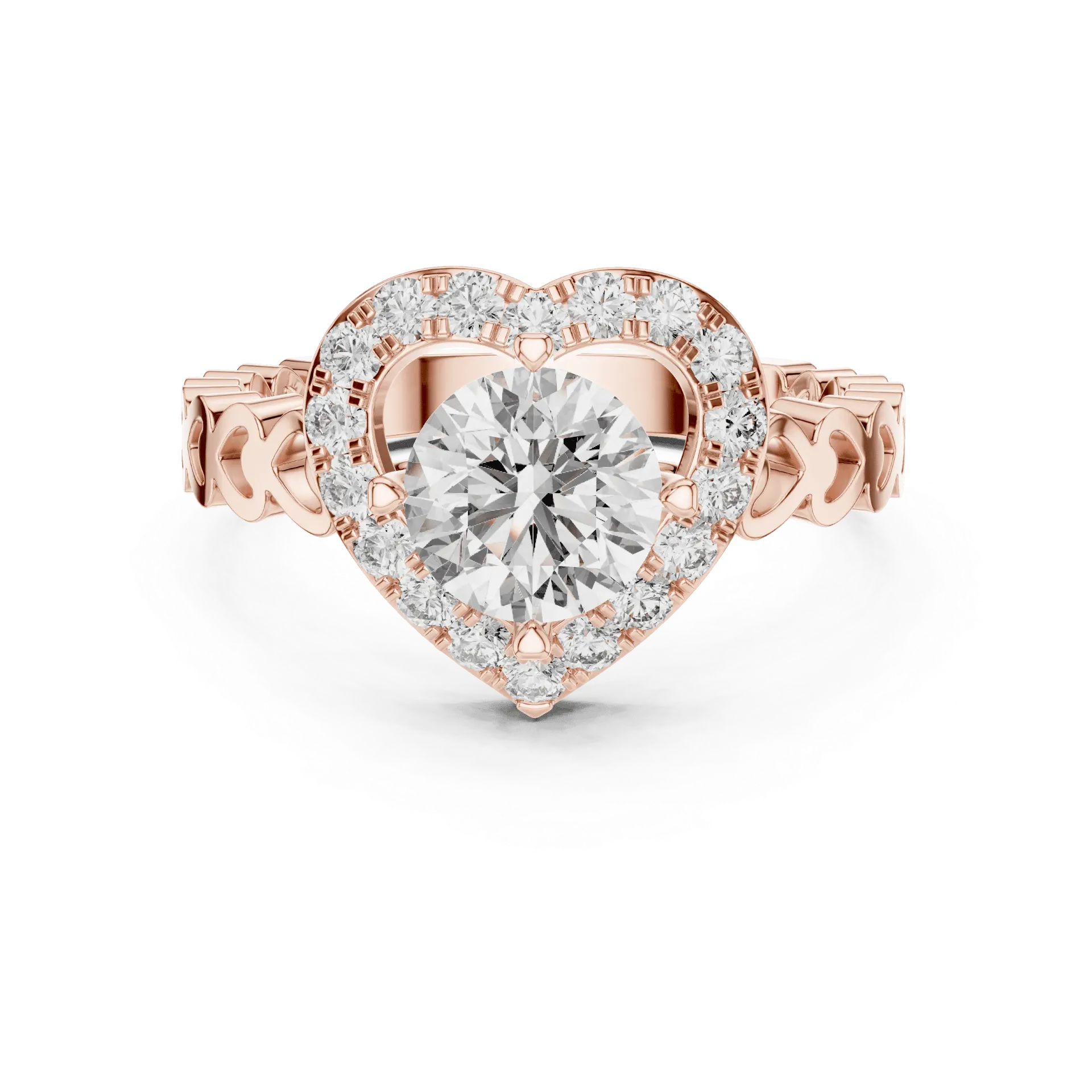 Whimsical Heart Halo Ring