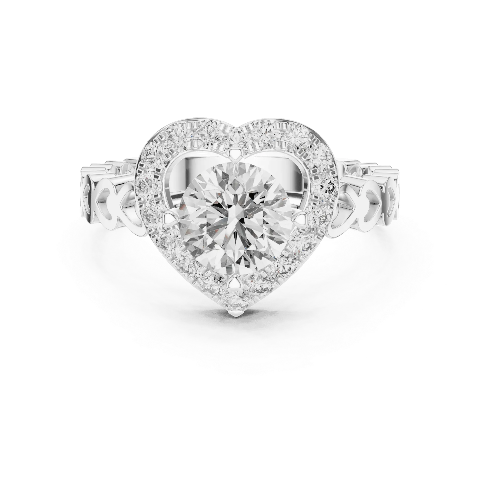 Whimsical Heart Halo Ring