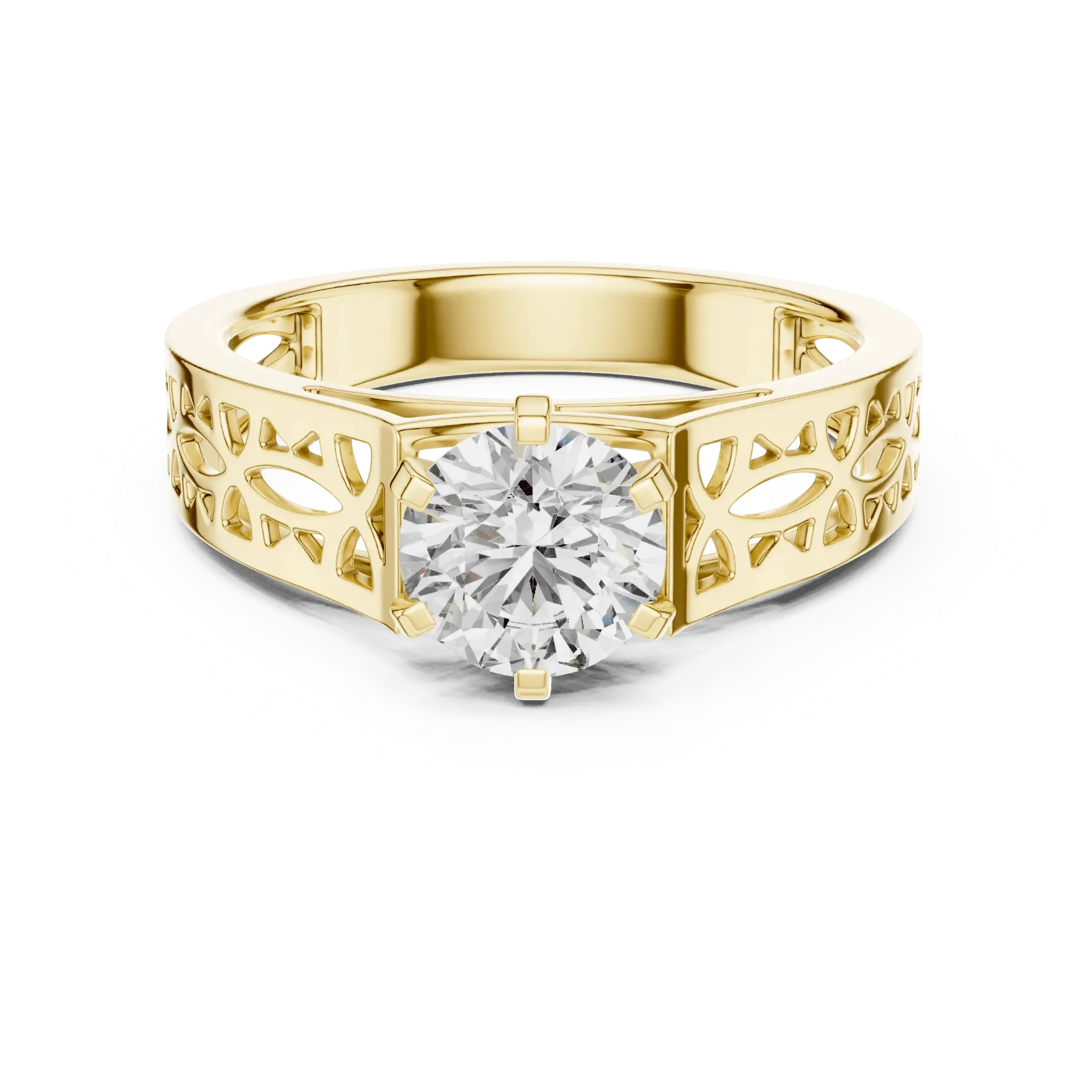 2.50ct Openwork Lattice Solitaire Ring (Yellow)