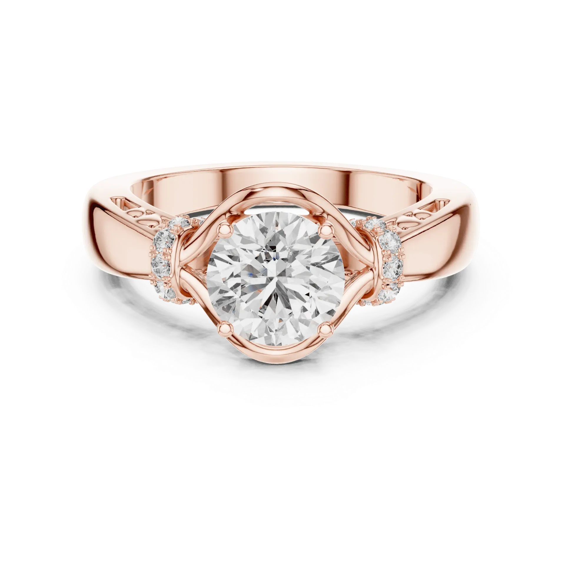 2.10ct Intertwining Swirl Solitaire Ring