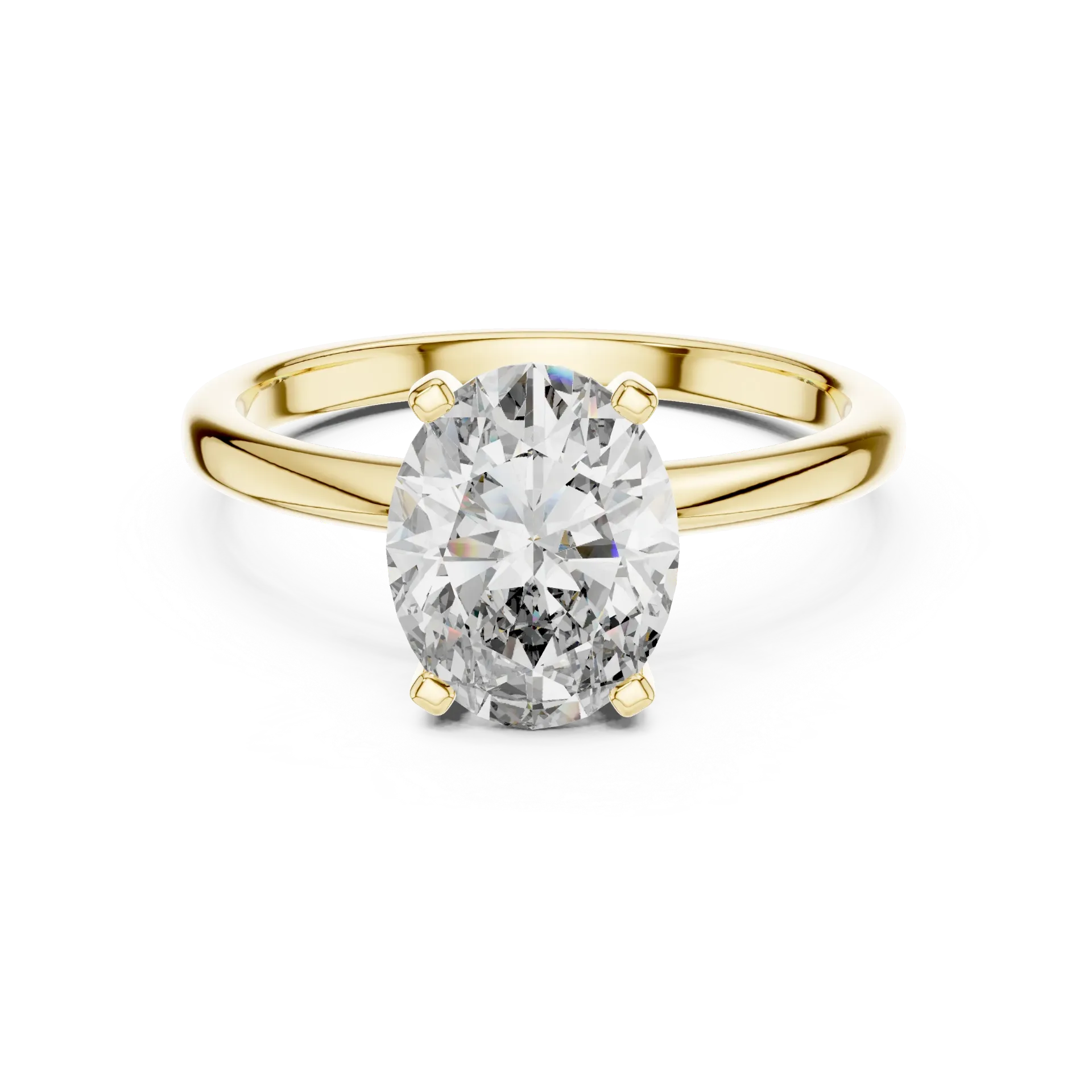 2ct Oval Brilliant Solitaire Ring (Yellow)