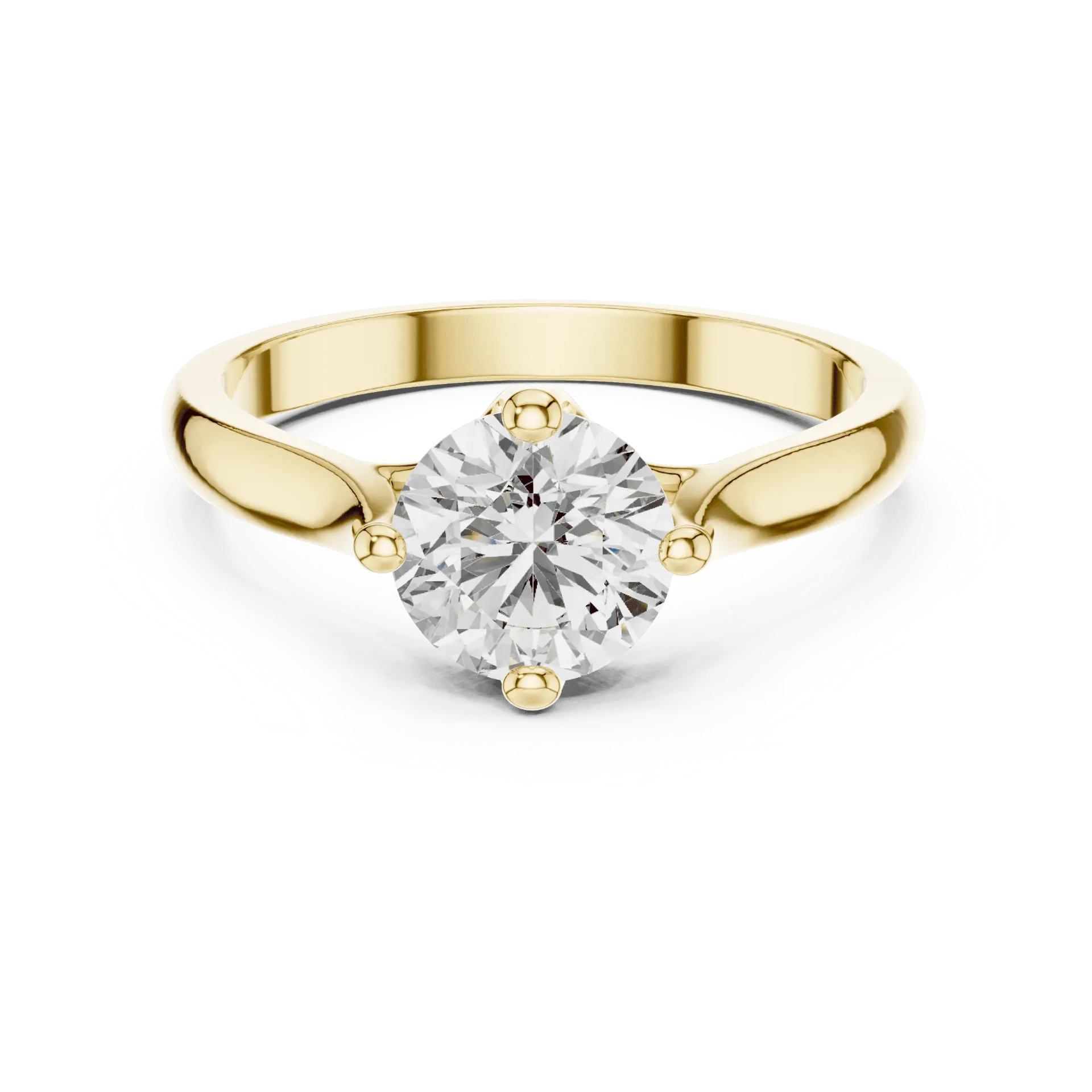 Sculptural Solitaire Engagement Ring (​Yellow Vermeil)