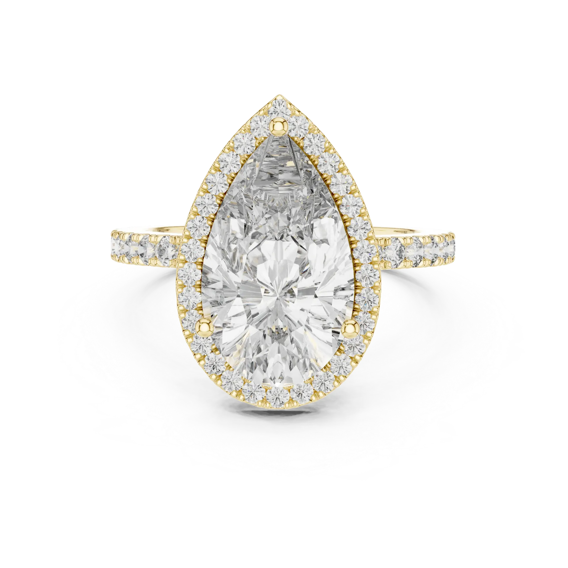 4.50ct Majestic Pear Halo Ring (Yellow)