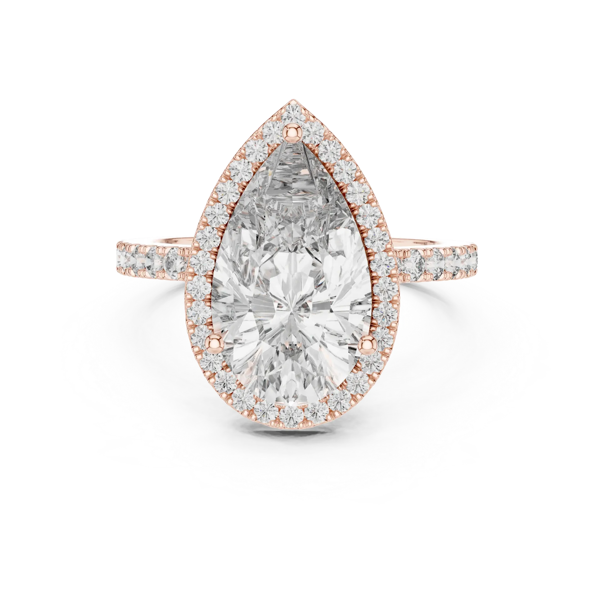 4.50ct Majestic Pear Halo Ring