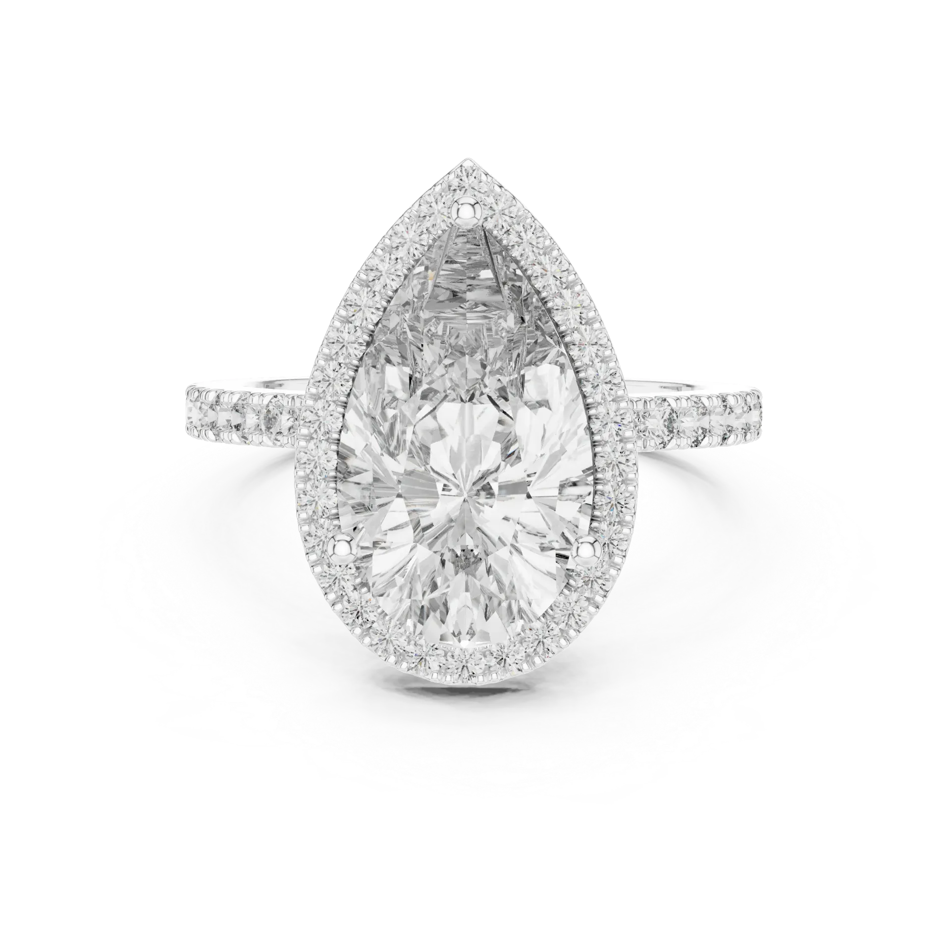 4.50ct Majestic Pear Halo Ring