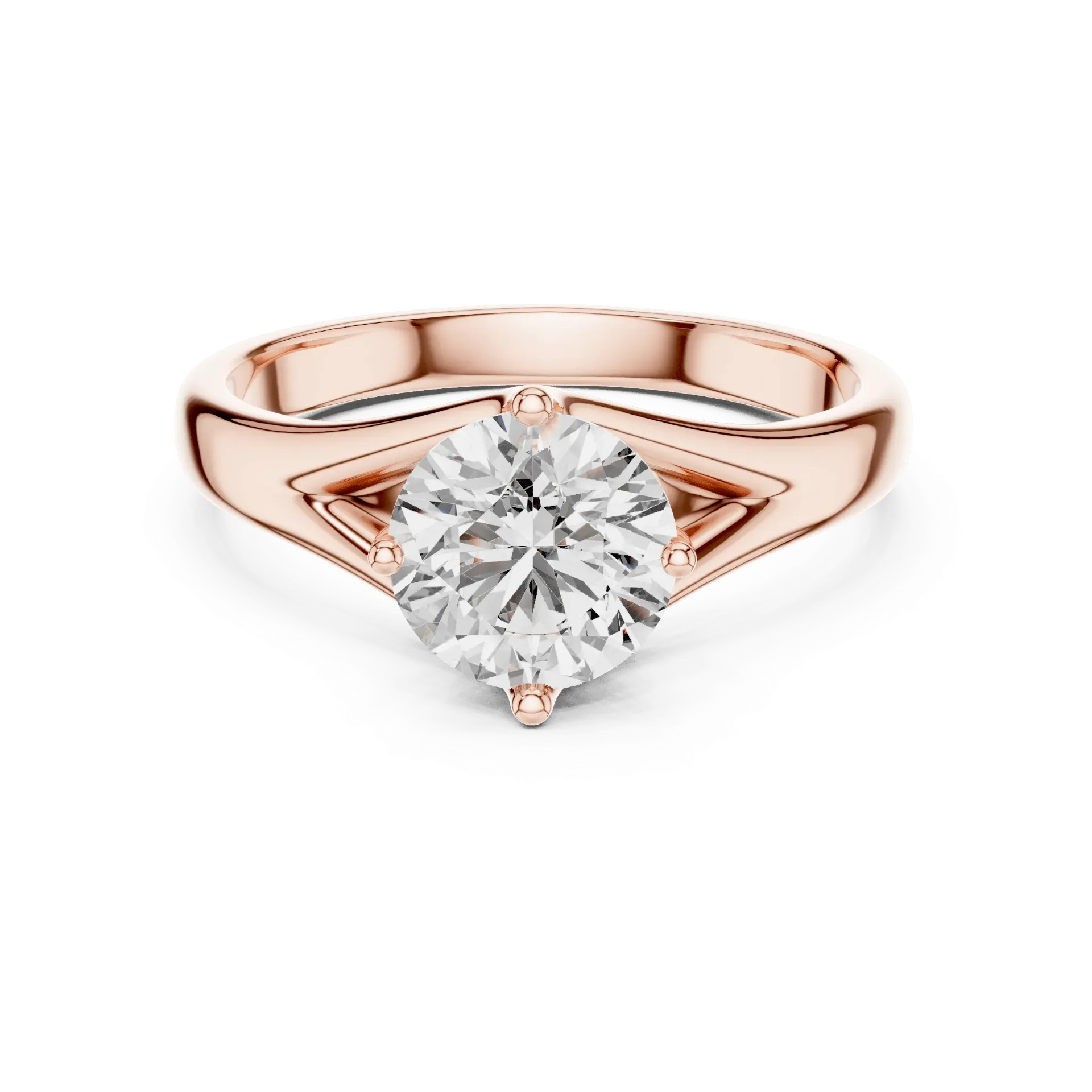 Fluid Split-Shank Solitaire Ring