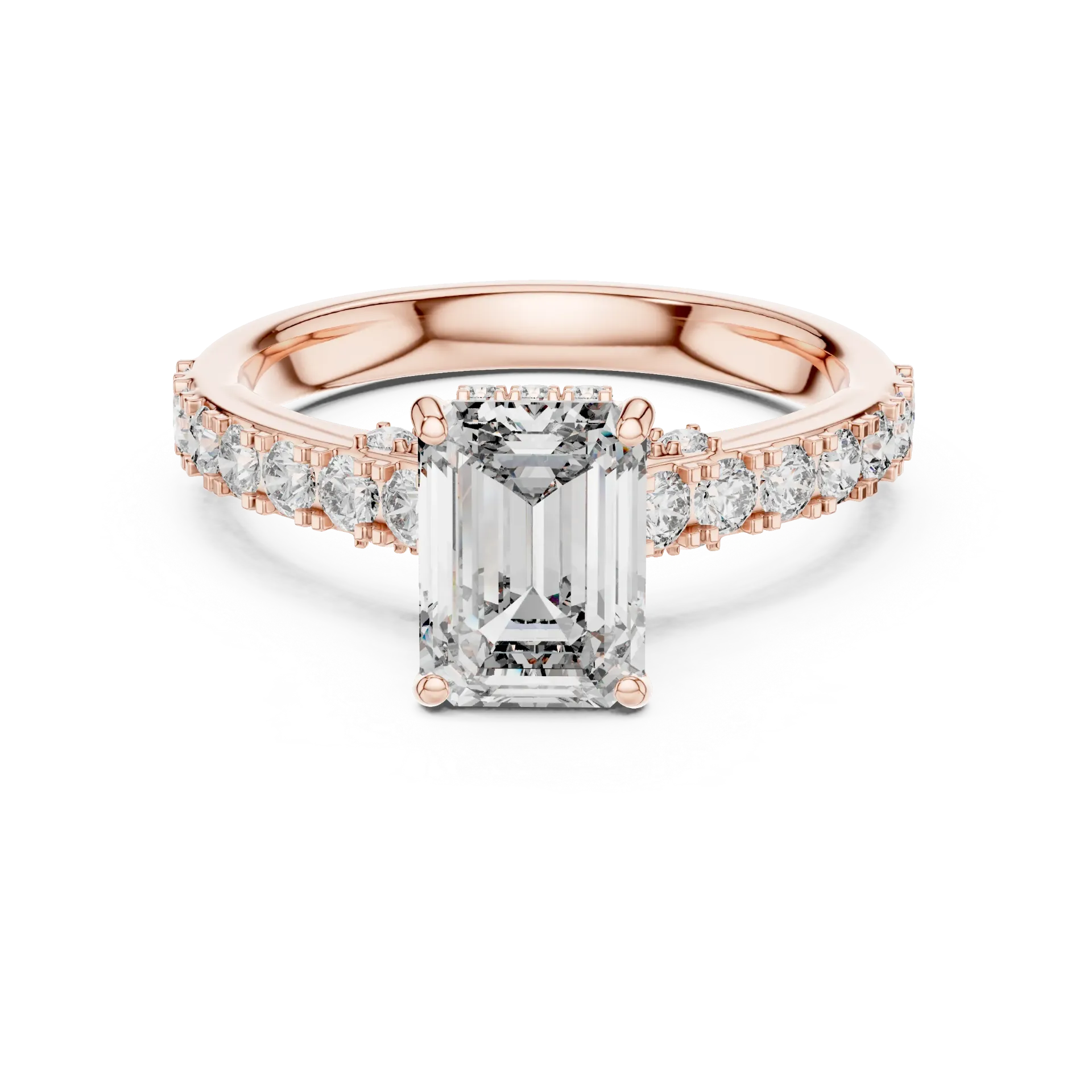 Royal Emerald Pavé Solitaire Ring