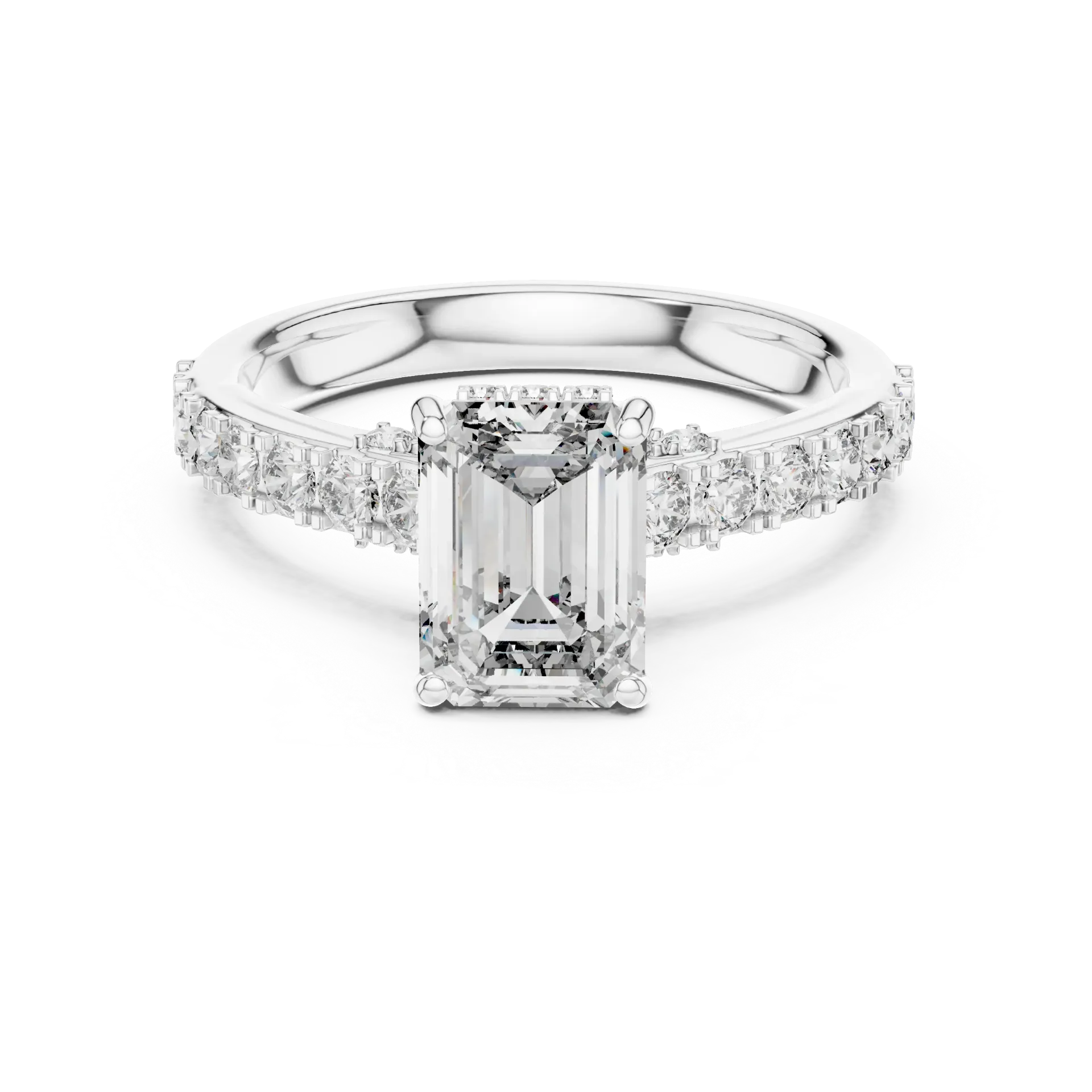 Royal Emerald Pavé Solitaire Ring