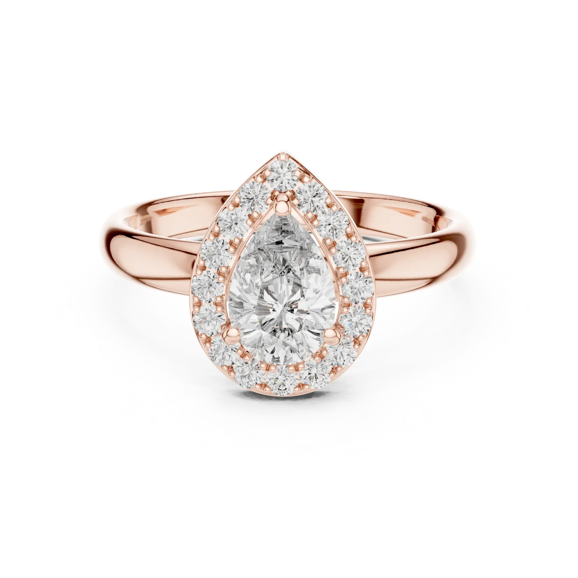 1ct Classic Pear Halo Ring