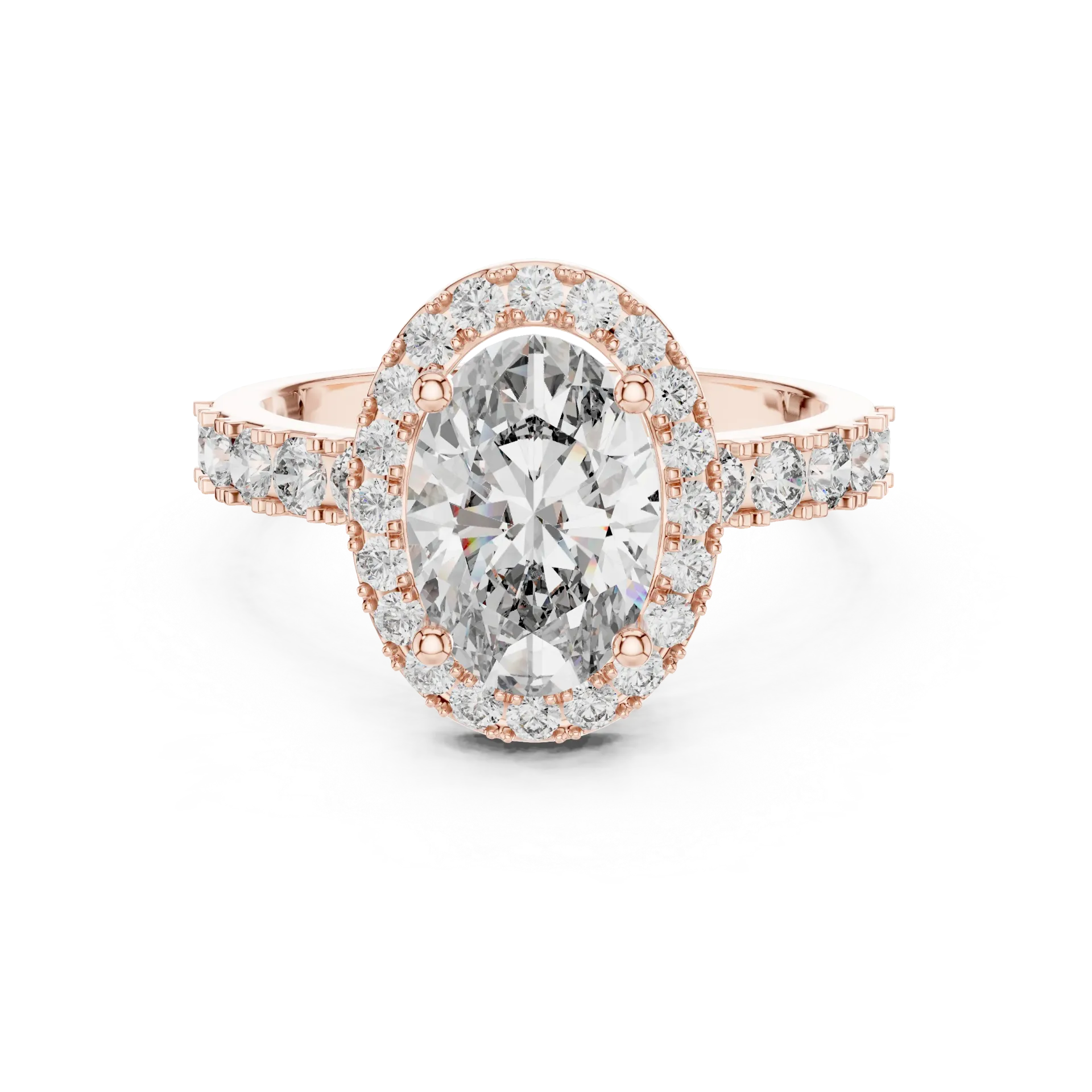 Brilliant Oval Pavé Halo Ring