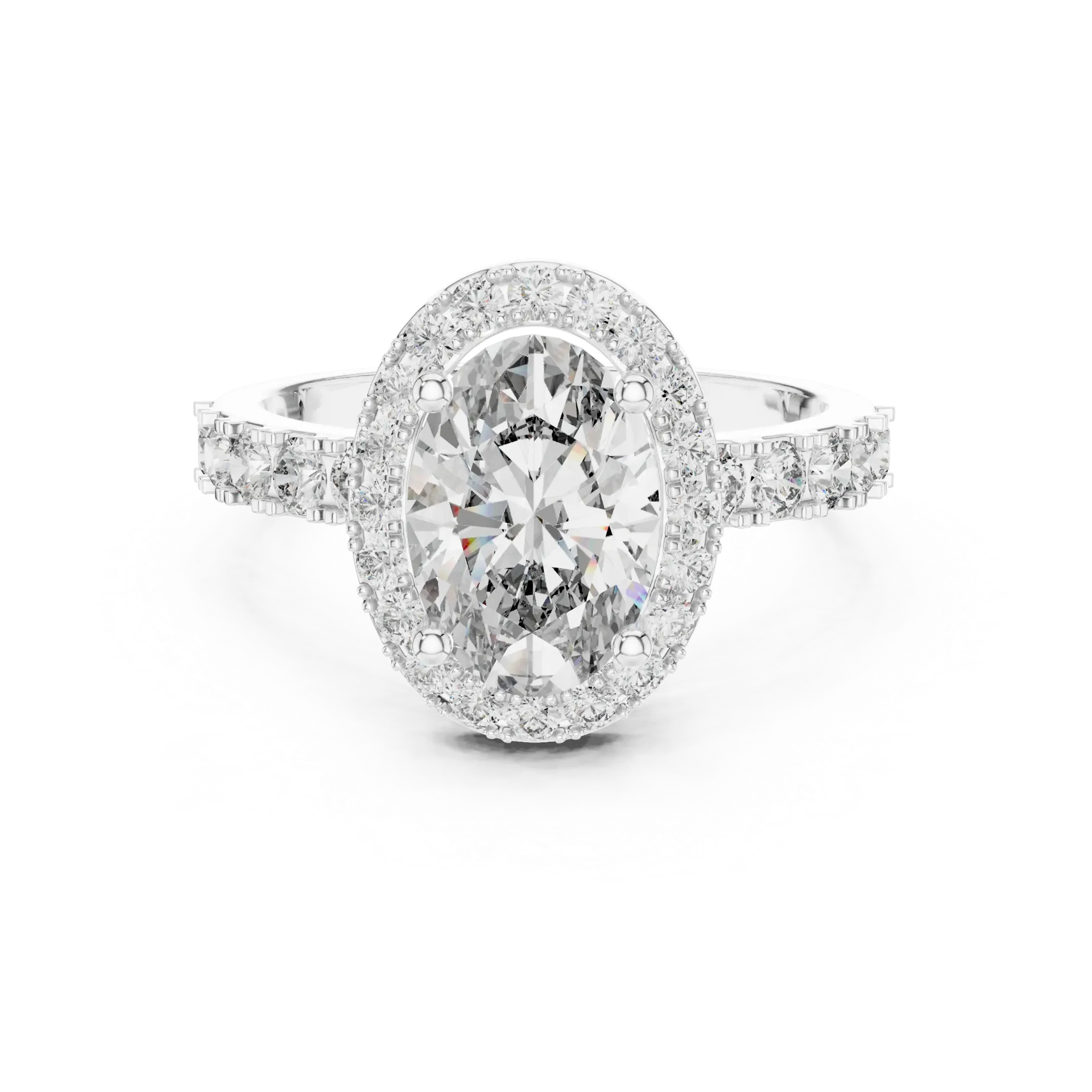 Brilliant Oval Pavé Halo Ring