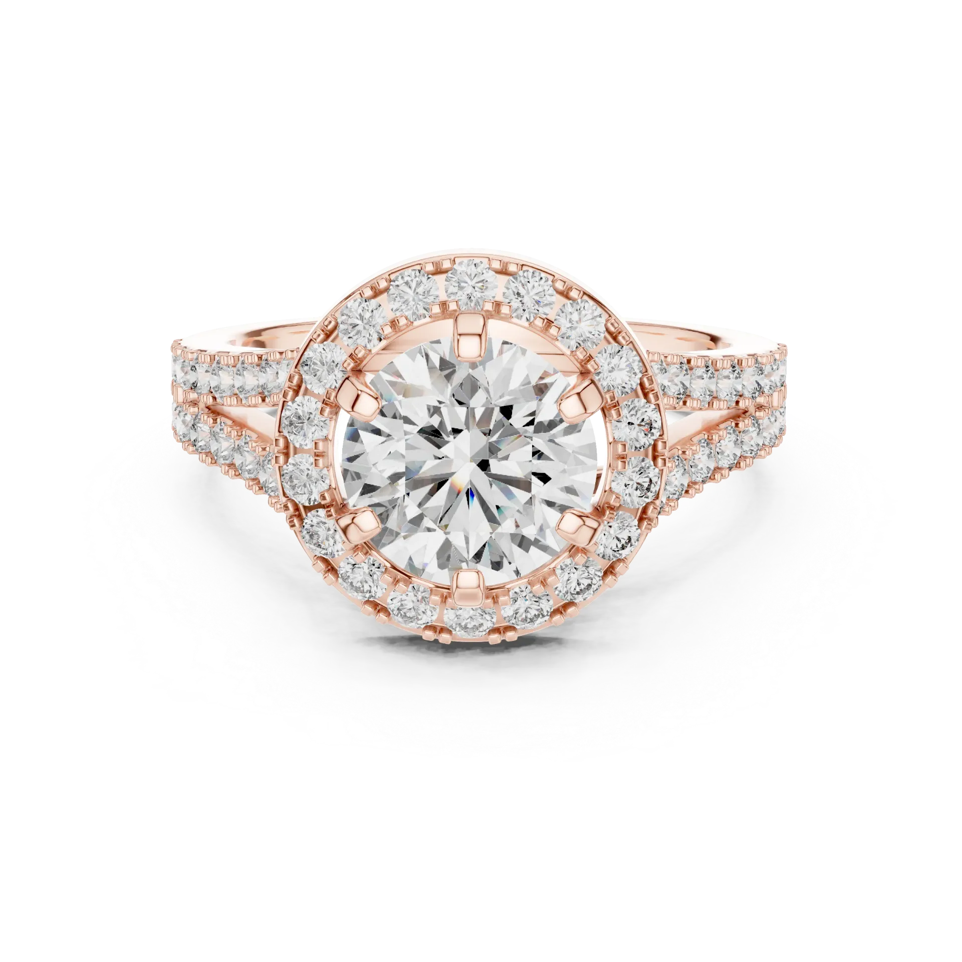 Brilliant Split-Shank Halo Ring