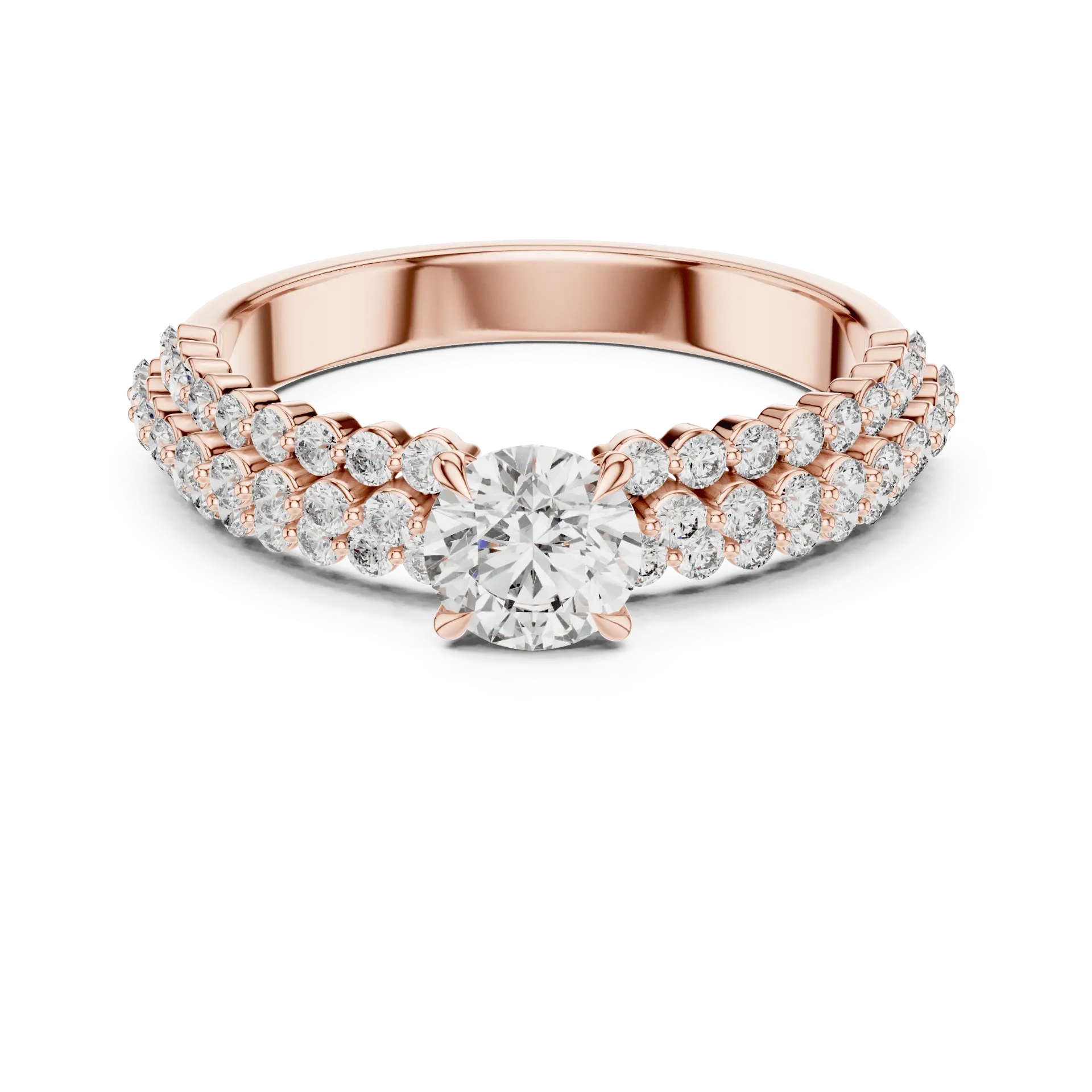Double-Row Pavé Brilliant Ring