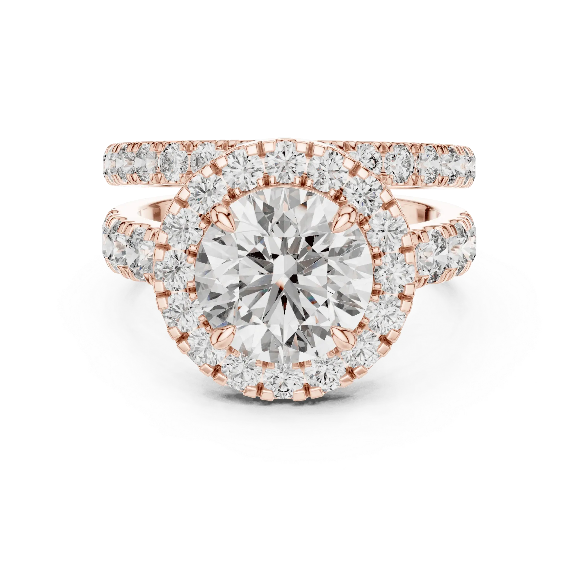 3ct Centre Double-Row Pavé Ring