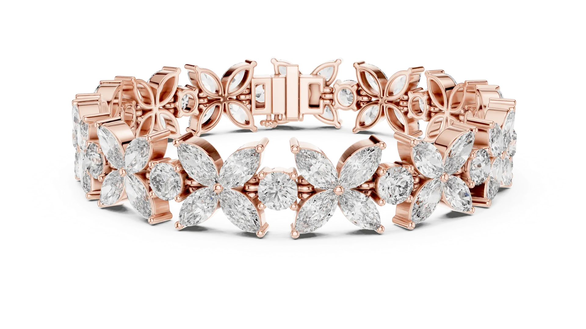 Staggered Double-Row Pear Tennis Bracelet