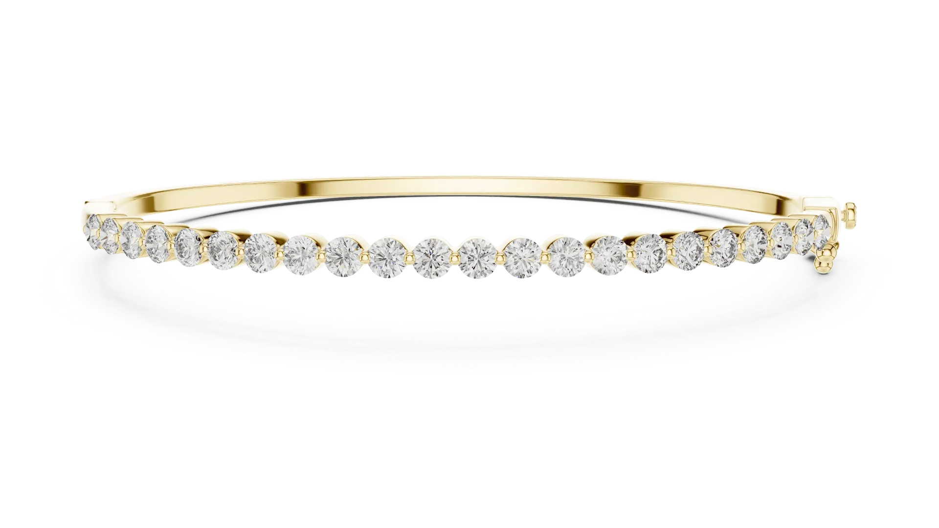 Classic Half-Eternity Diamond Bangle (Yellow)