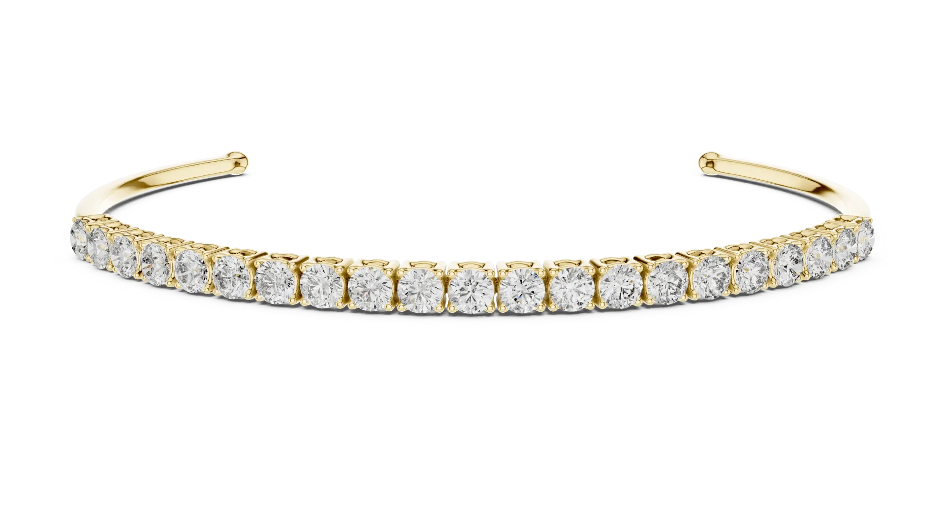 Classic Open Diamond Cuff Bracelet (Yellow)