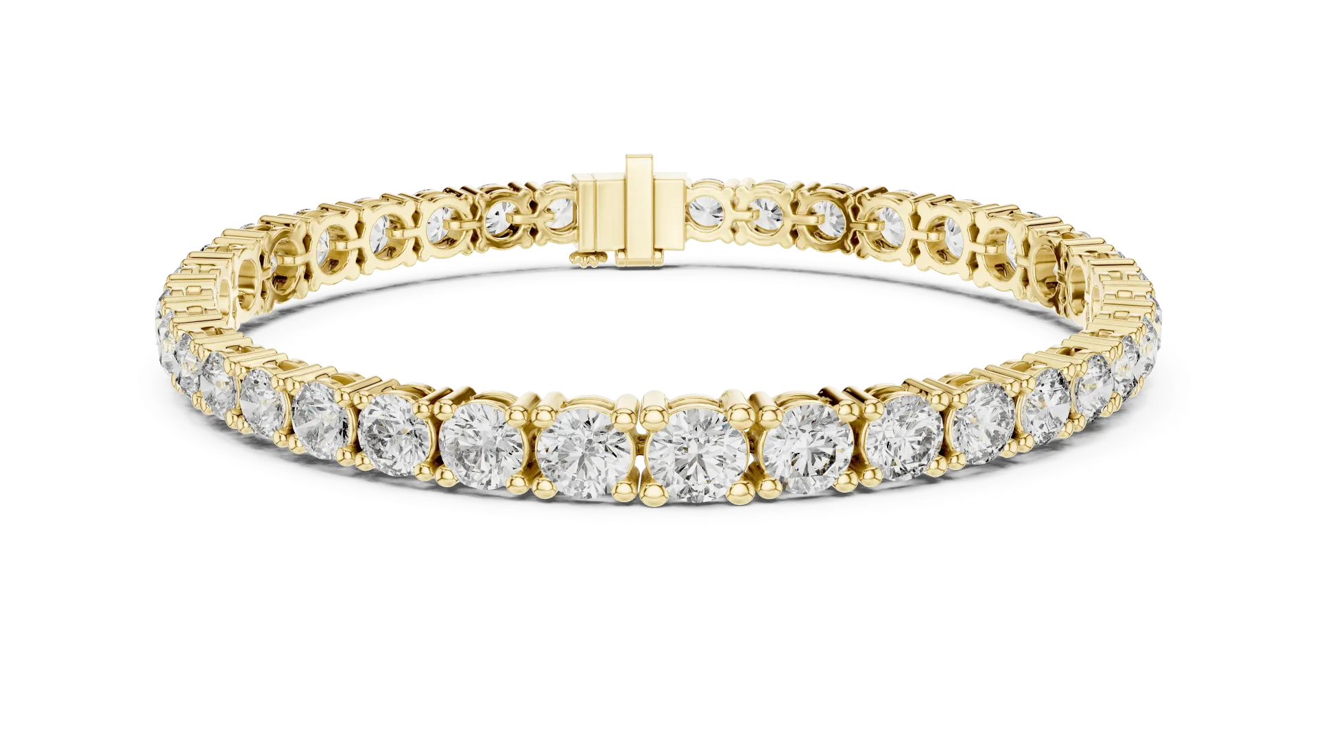 Classic Round Graduating Tennis Bracelet (Yellow)