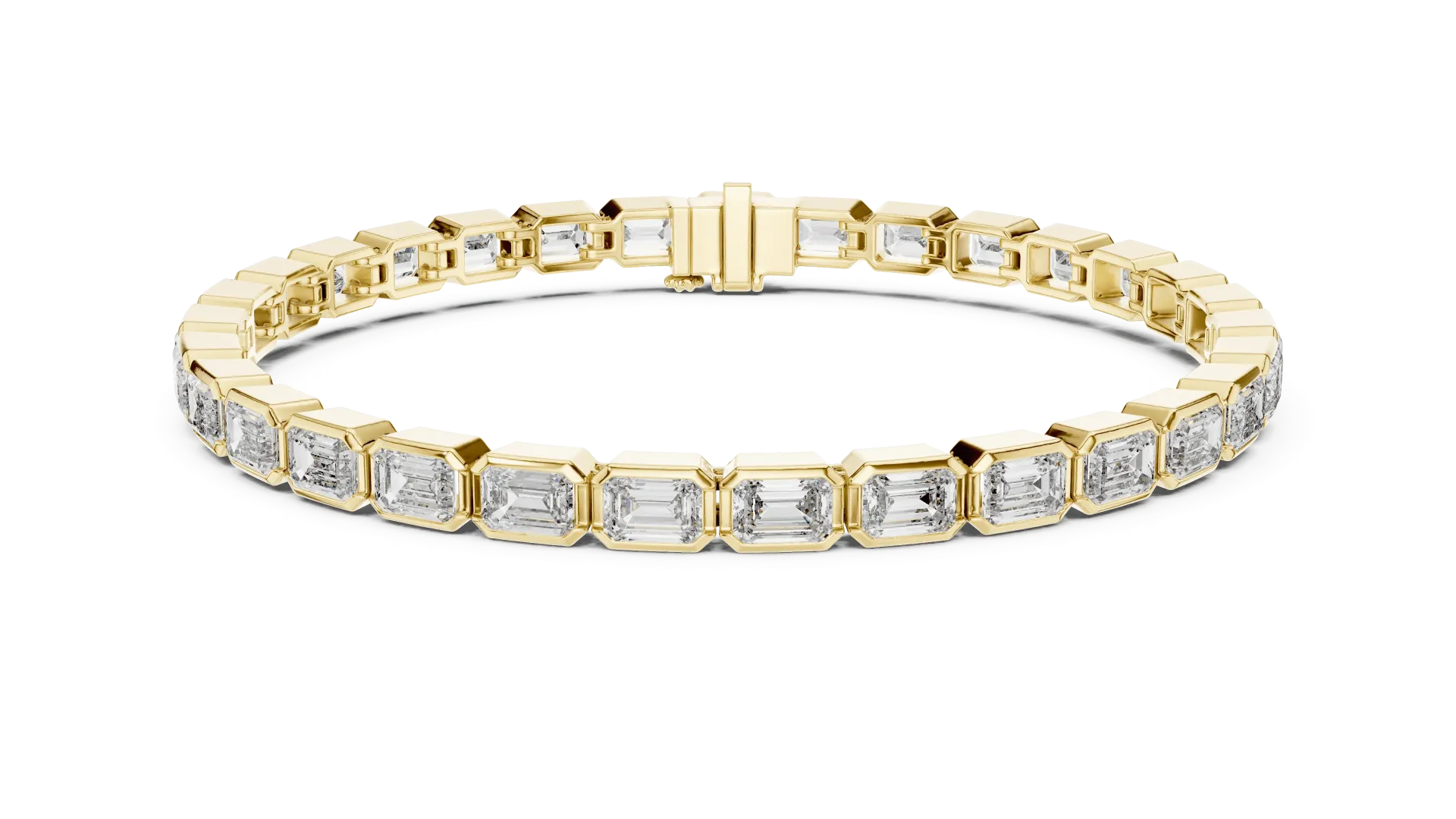Architectural Bezel-Set Emerald-Cut Bracelet BYB2017 (Yellow)