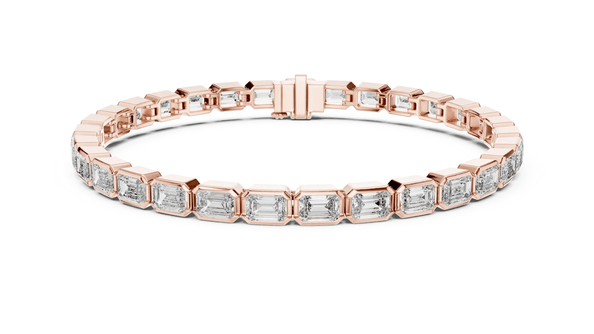 Bezel-Set Emerald-Cut Bracelet
