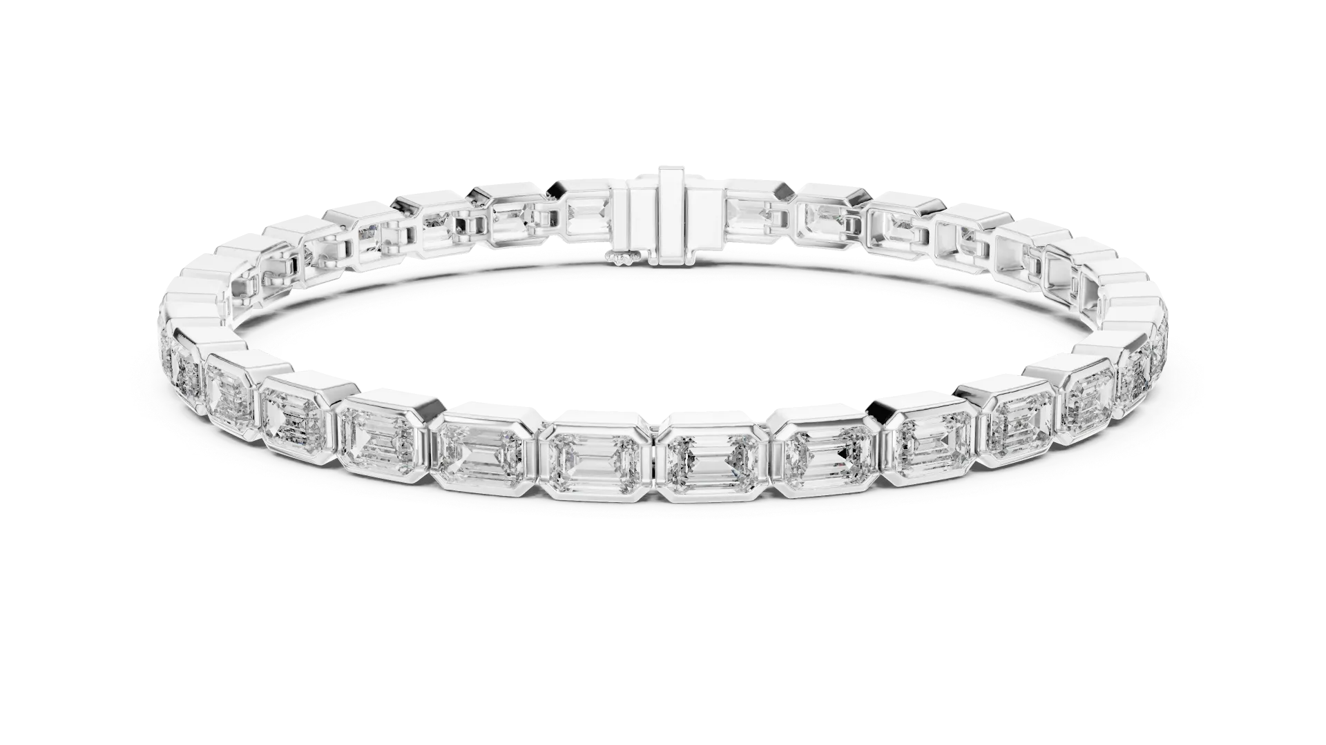Architectural Bezel-Set Emerald-Cut Bracelet