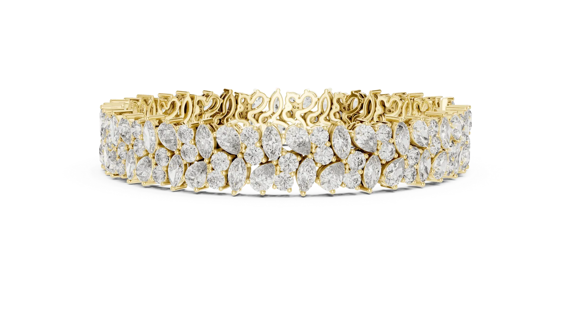 Mixed-Cut Cluster Bracelet (Yellow)