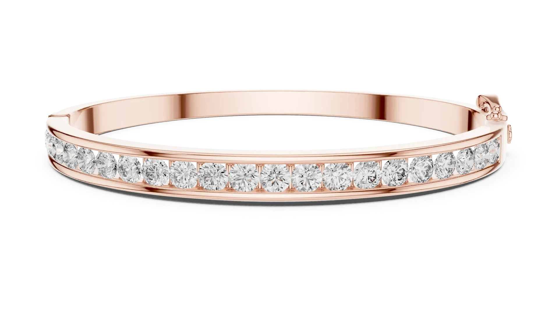Modern Channel-Set Diamond Kada Bangle