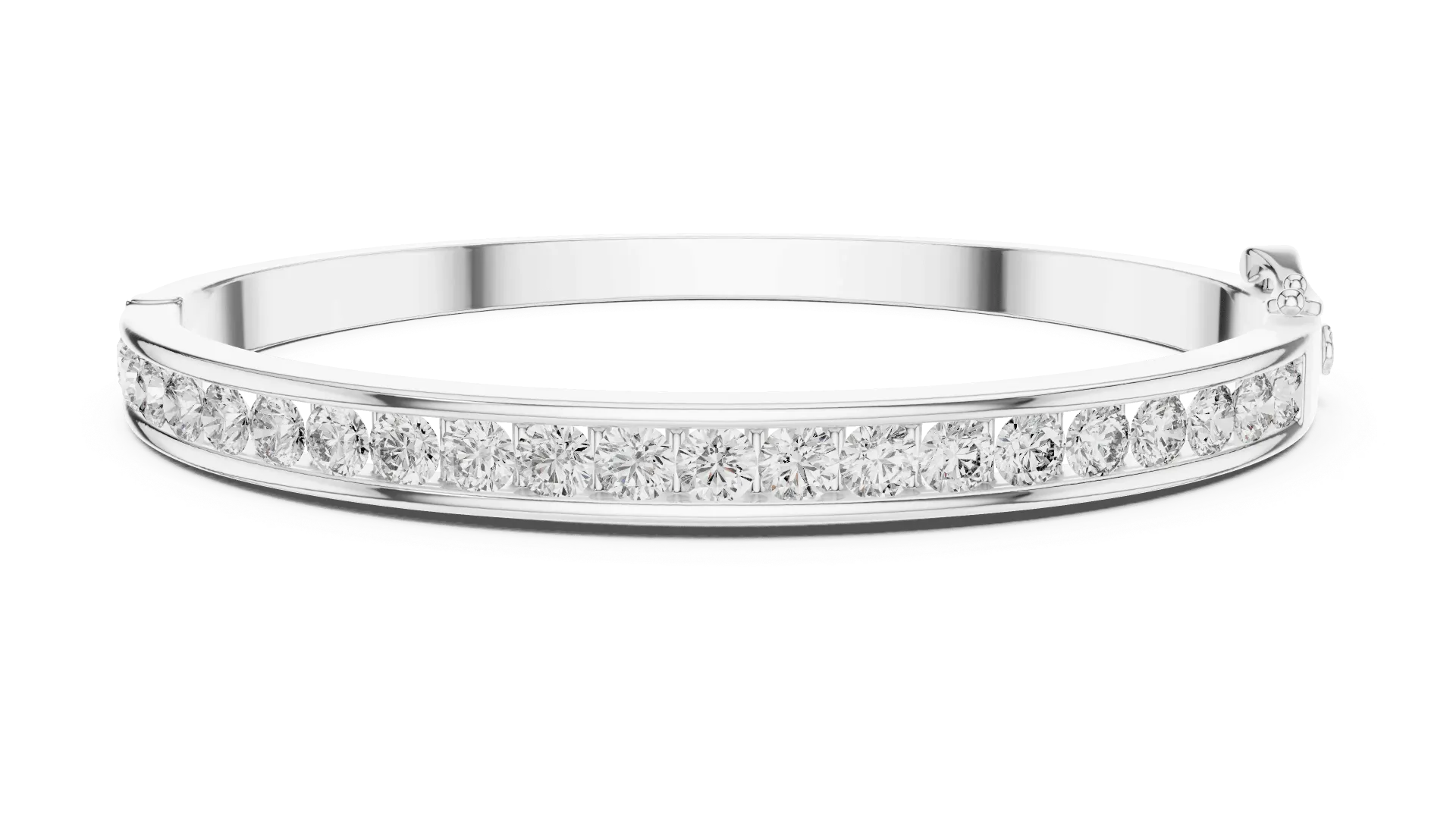 Modern Channel-Set Diamond Kada Bangle