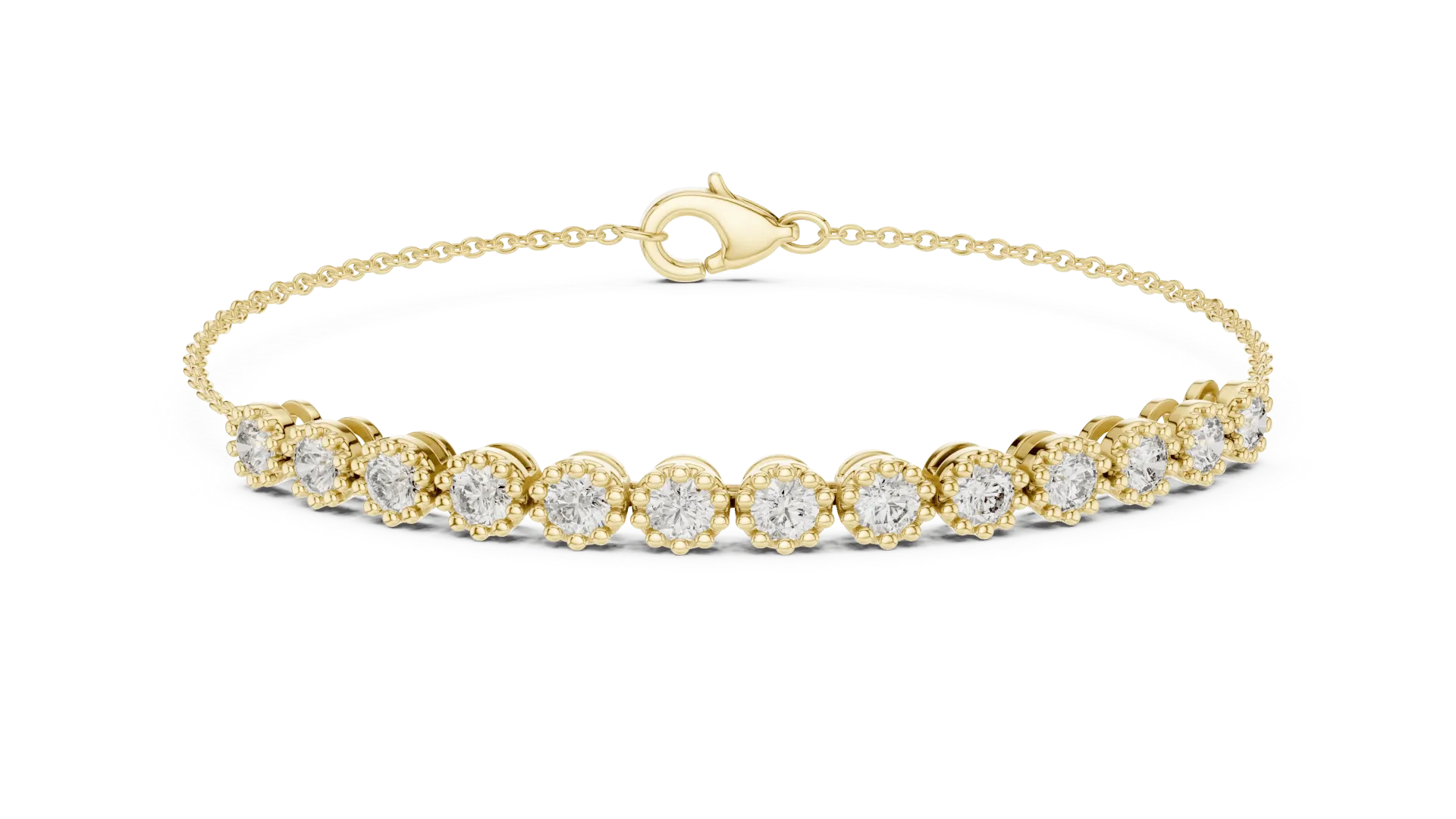 10 Pointer Crown Prong Half-Tennis Bracelet (Yellow)