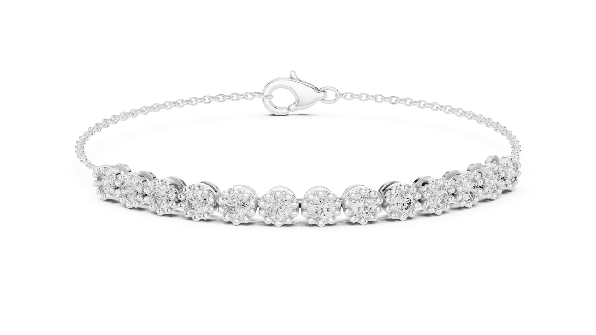 10 Pointer Crown Prong Half-Tennis Bracelet