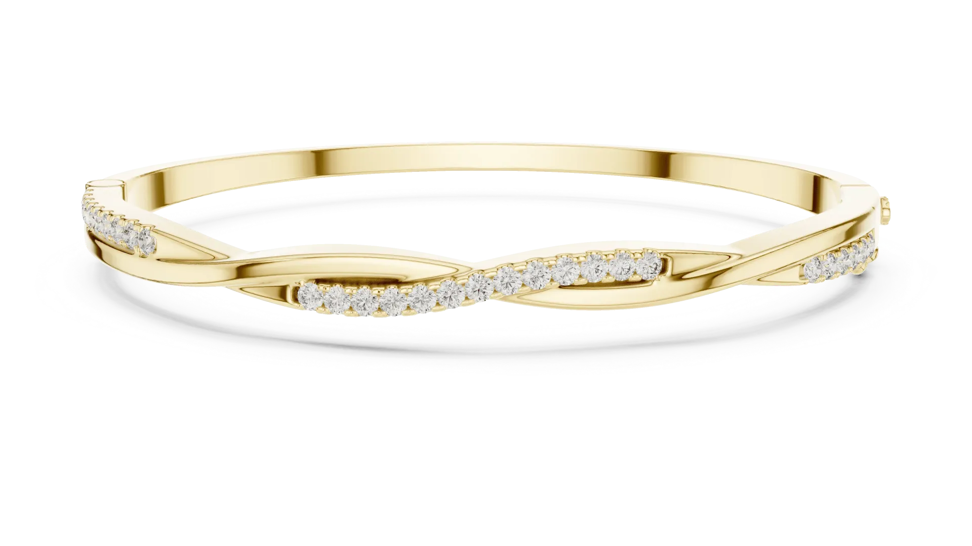 Twisted Infinity Pavé Bangle Kada (Yellow)