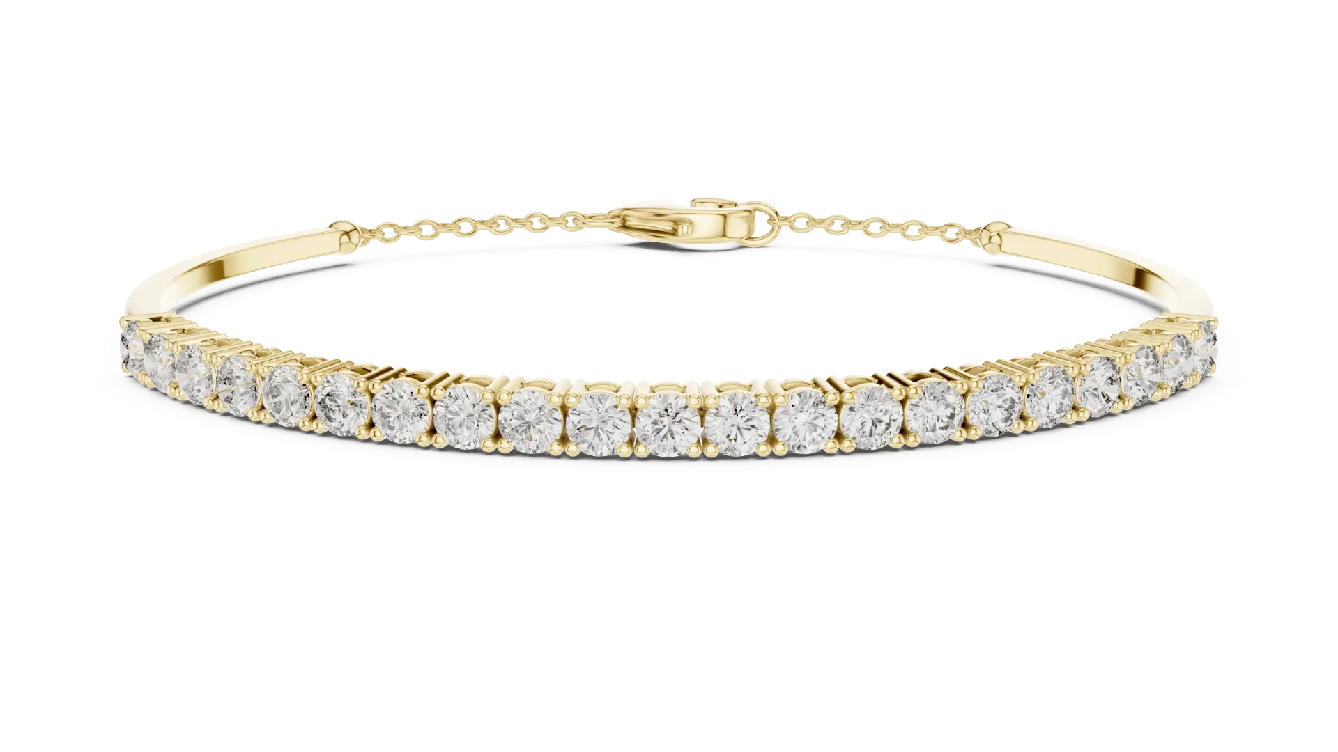Half Diamond Chain Bracelet (Yellow)