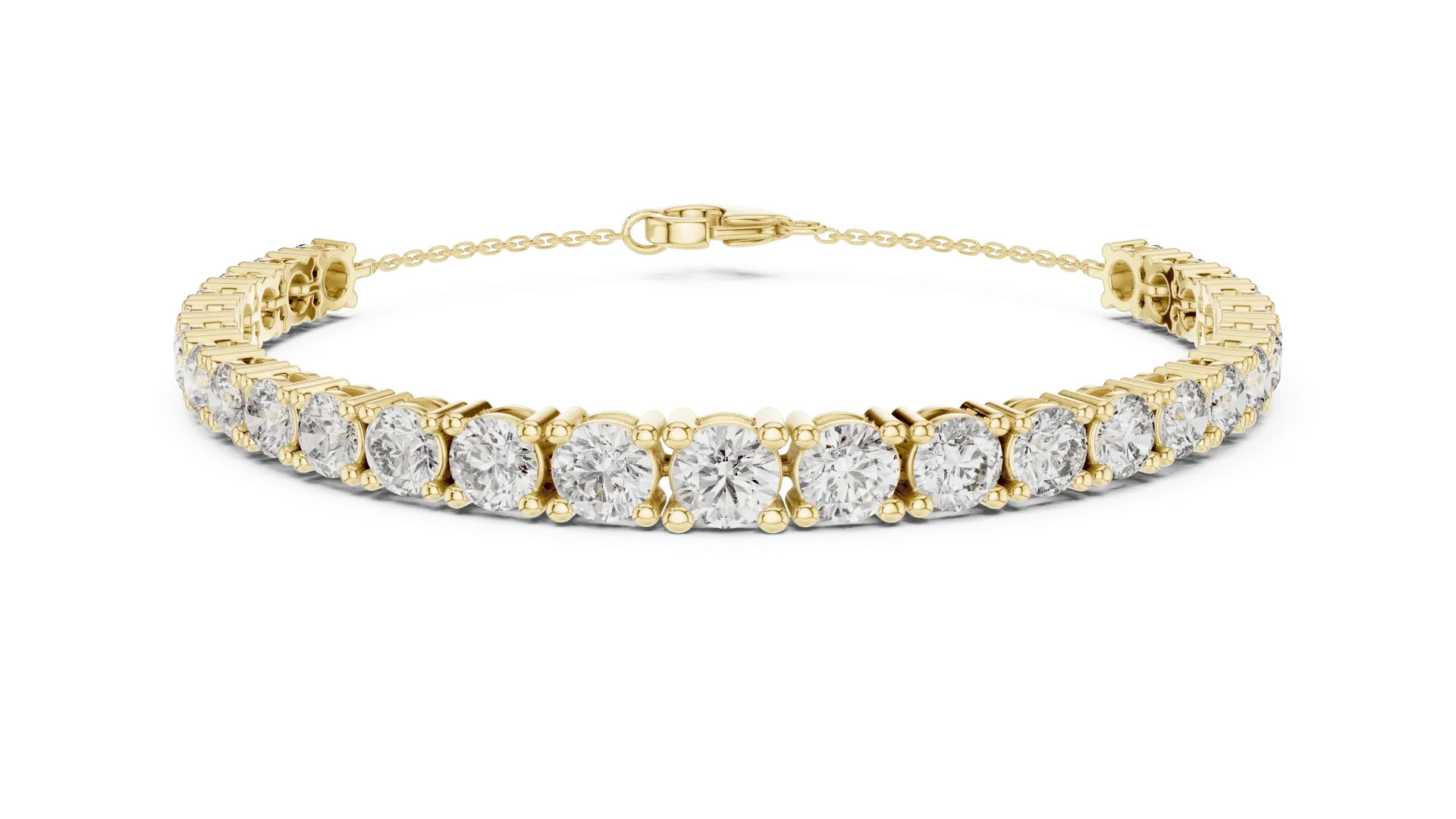 Graduating Chain-Backed Tennis Bracelet