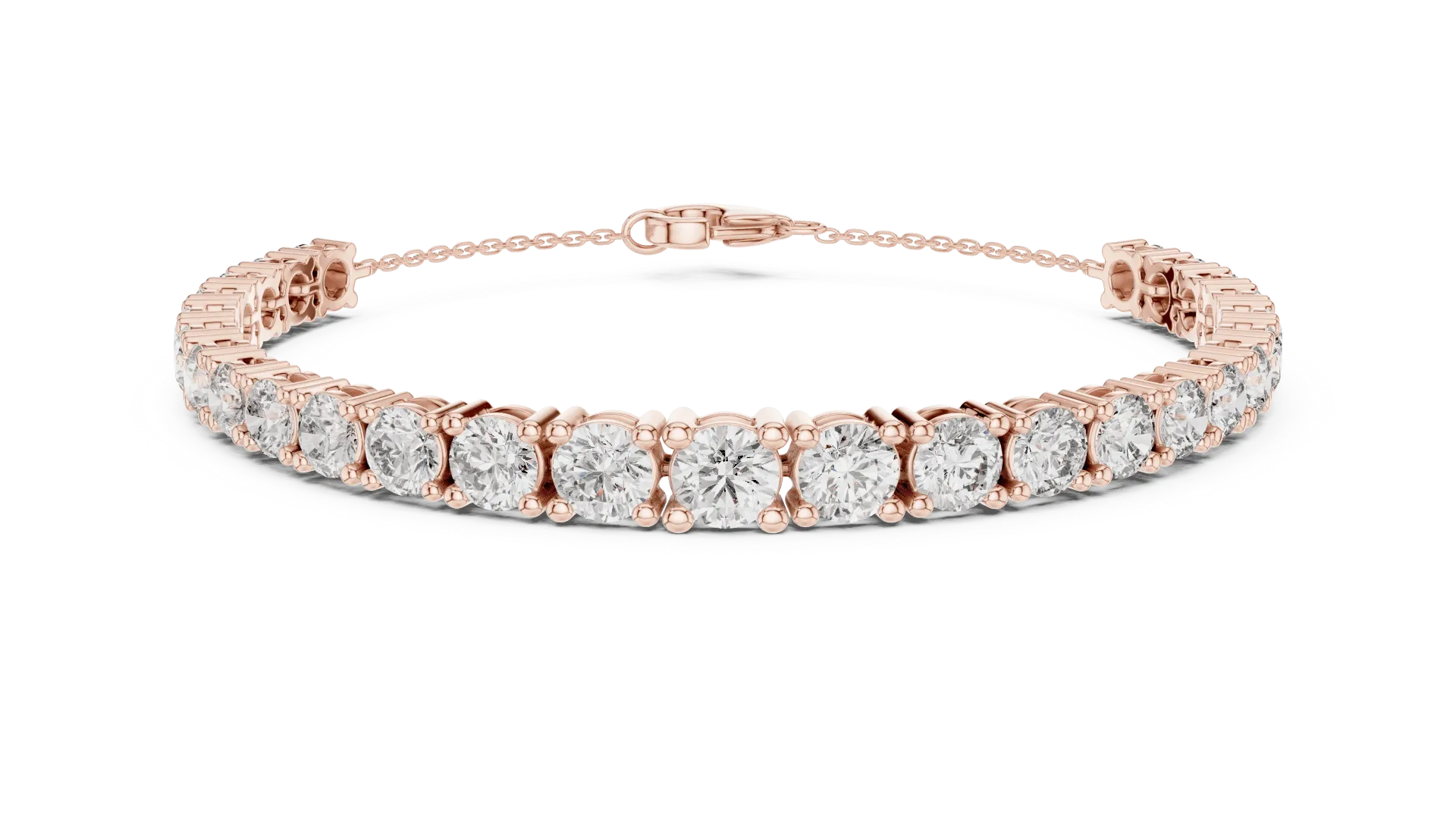 Graduating Chain-Backed Tennis Bracelet