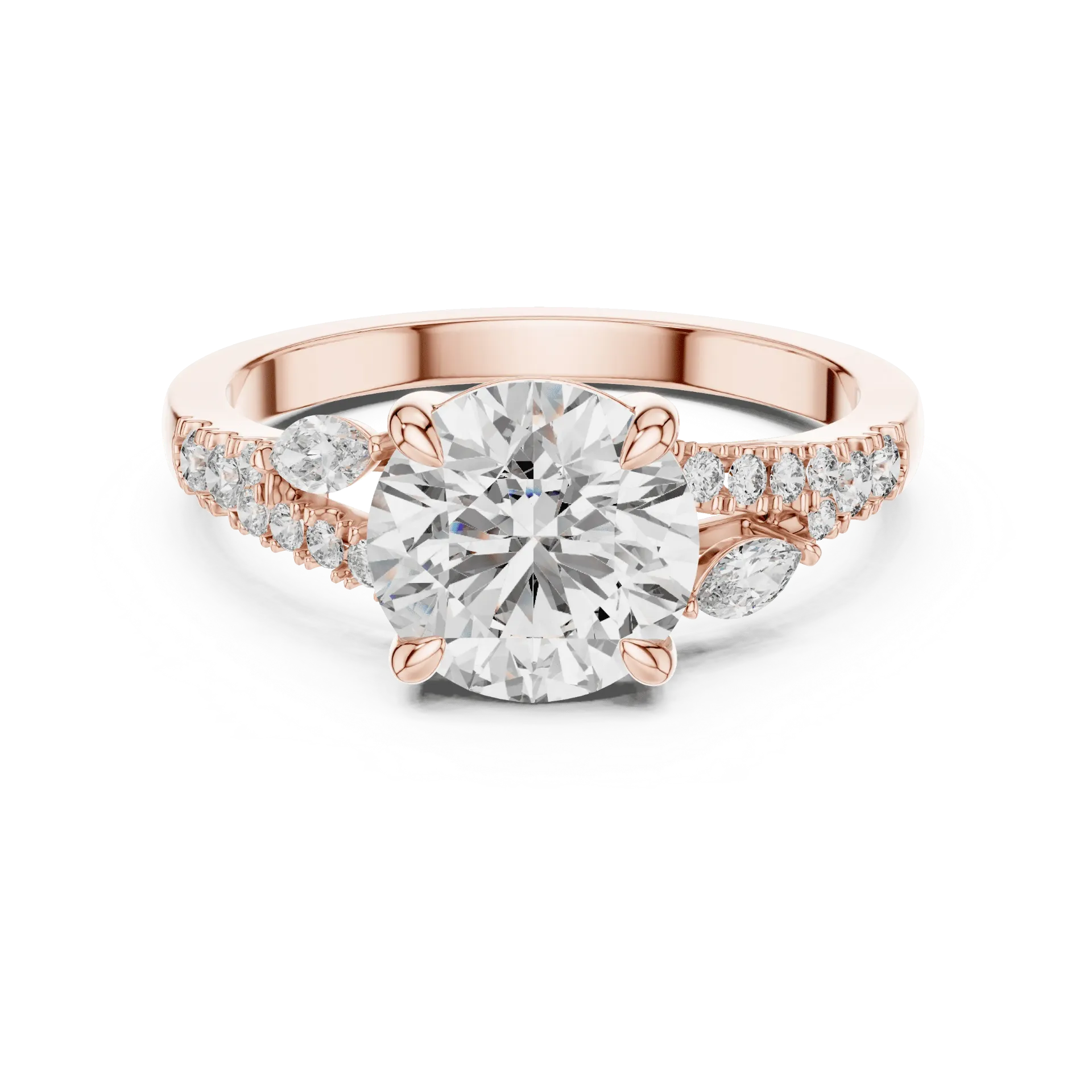 2ct Solitaire Botanical Bypass Vine Ring