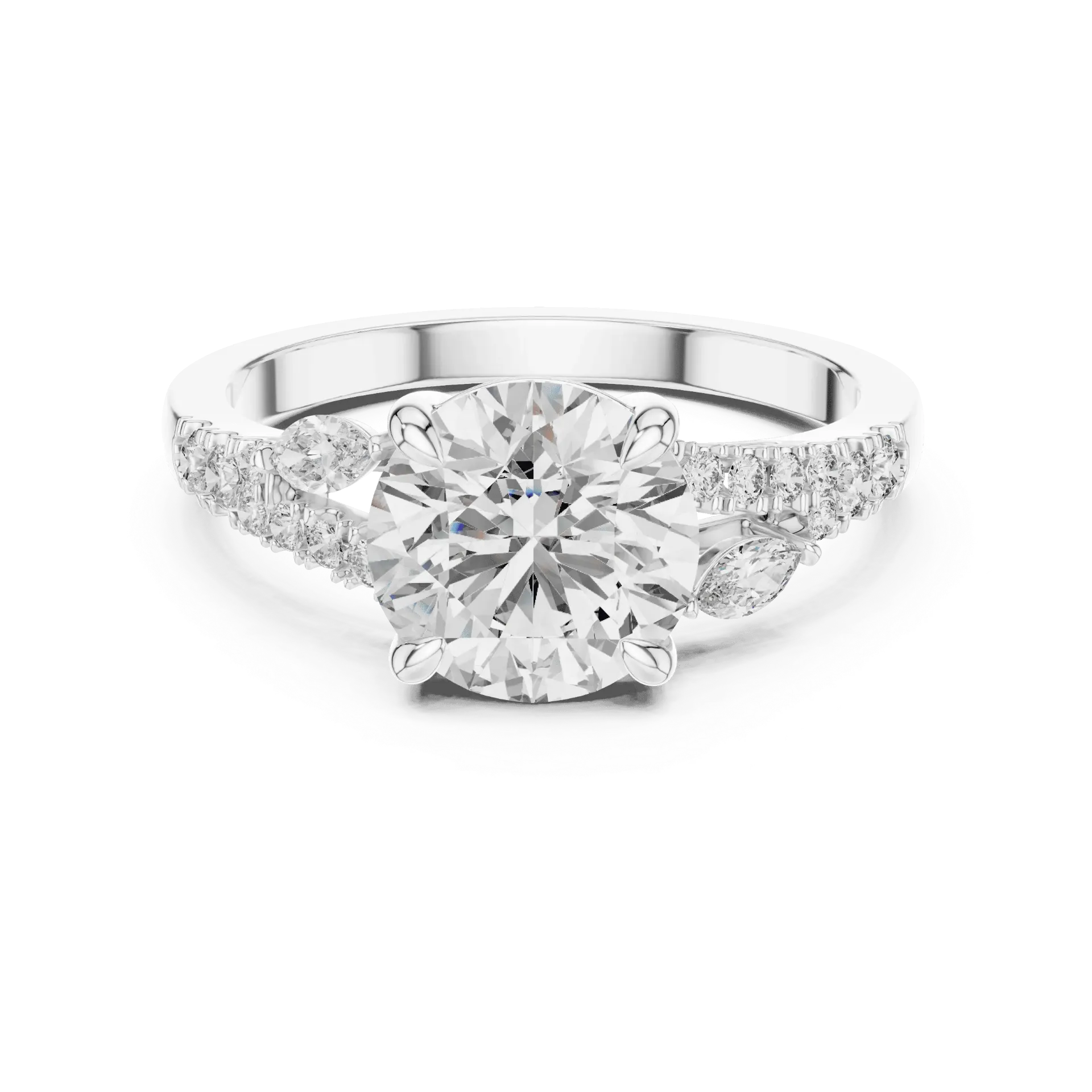 2ct Solitaire Botanical Bypass Vine Ring