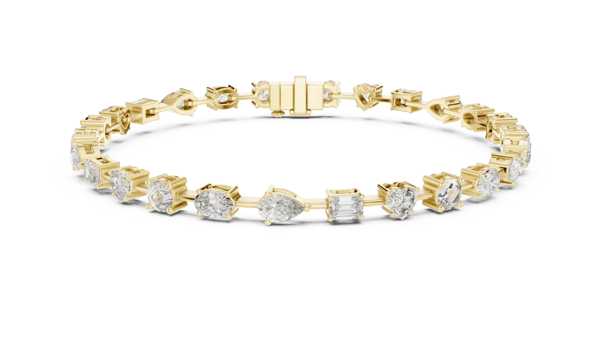 Whimsical Mixed-Shape Diamond Bracelet BYB2027 (Yellow)