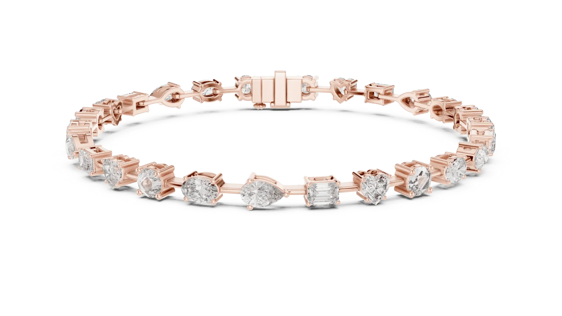 Whimsical Mixed-Shape Diamond Bracelet