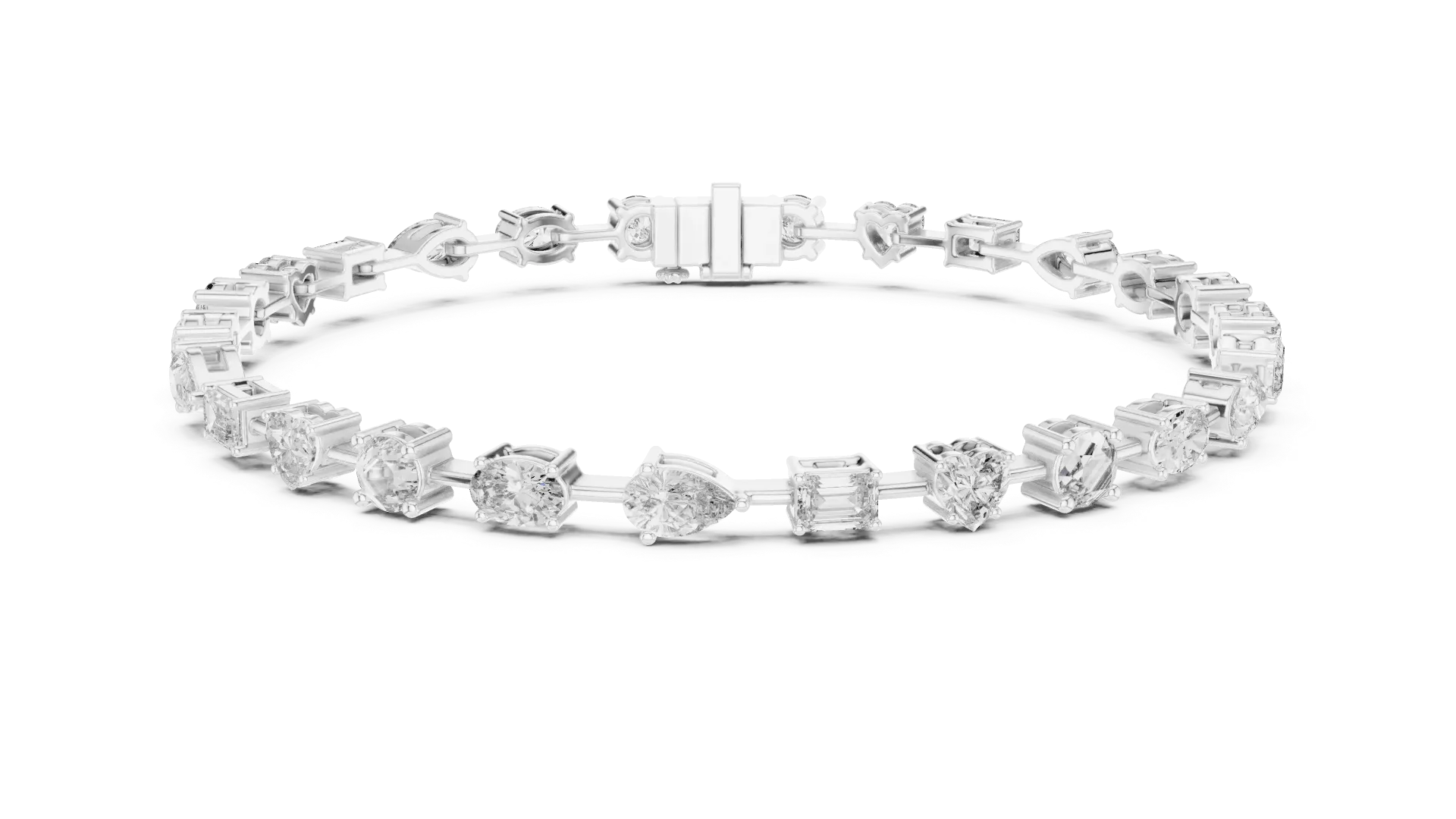 Whimsical Mixed-Shape Diamond Bracelet